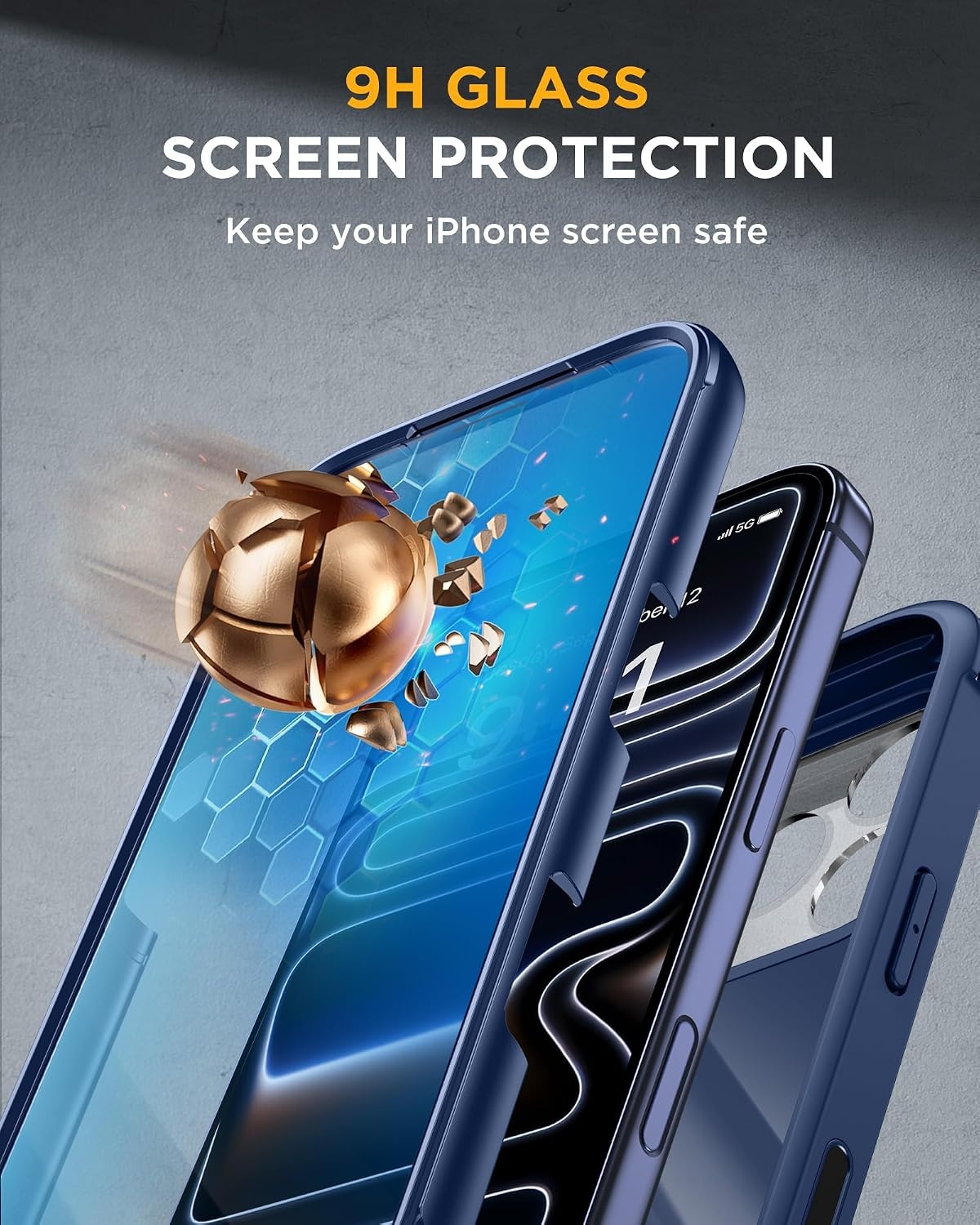 image:imageMiracase for iPhone SE Phone Case 3rd2nd Generation 2022 2020 FullBody with Builtin Glass Screen Protector Heavy Duty 360 Protective Shockproof Bumper Cover for iPhone 8SE BlackMagnetic Blue