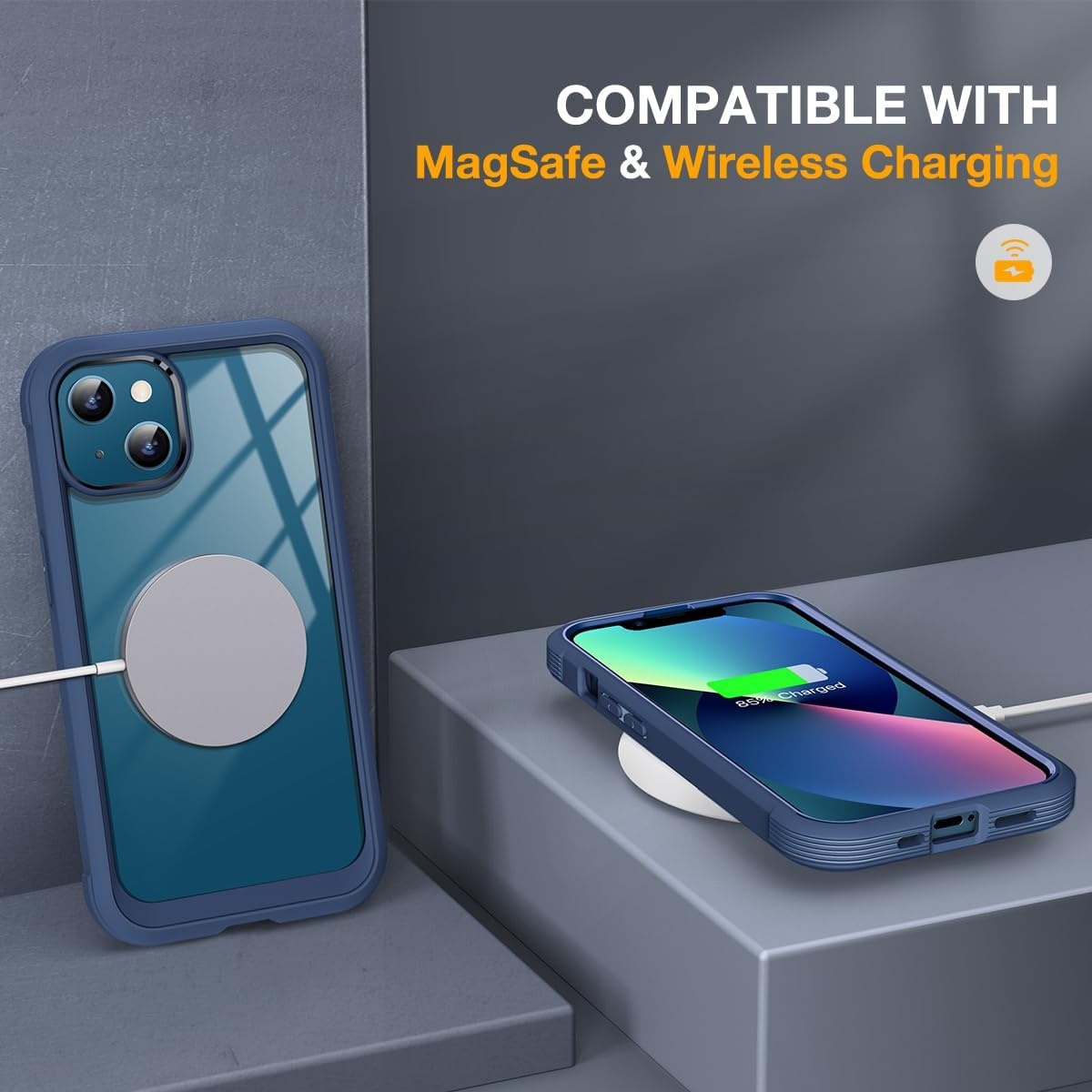 image:imageMiracase for iPhone SE Phone Case 3rd2nd Generation 2022 2020 FullBody with Builtin Glass Screen Protector Heavy Duty 360 Protective Shockproof Bumper Cover for iPhone 8SE BlackMagnetic Blue