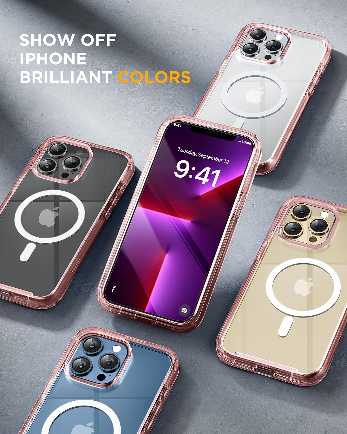 image:imageMiracase for iPhone SE Phone Case 3rd2nd Generation 2022 2020 FullBody with Builtin Glass Screen Protector Heavy Duty 360 Protective Shockproof Bumper Cover for iPhone 8SE BlackMagnetic Clear Pink