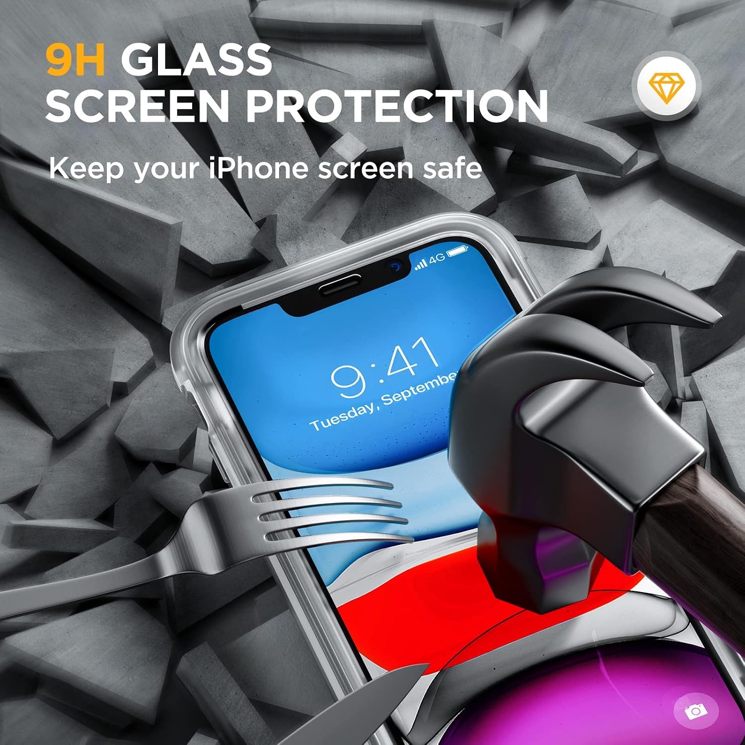 image:imageMiracase for iPhone SE Phone Case 3rd2nd Generation 2022 2020 FullBody with Builtin Glass Screen Protector Heavy Duty 360 Protective Shockproof Bumper Cover for iPhone 8SE BlackMatte Clear