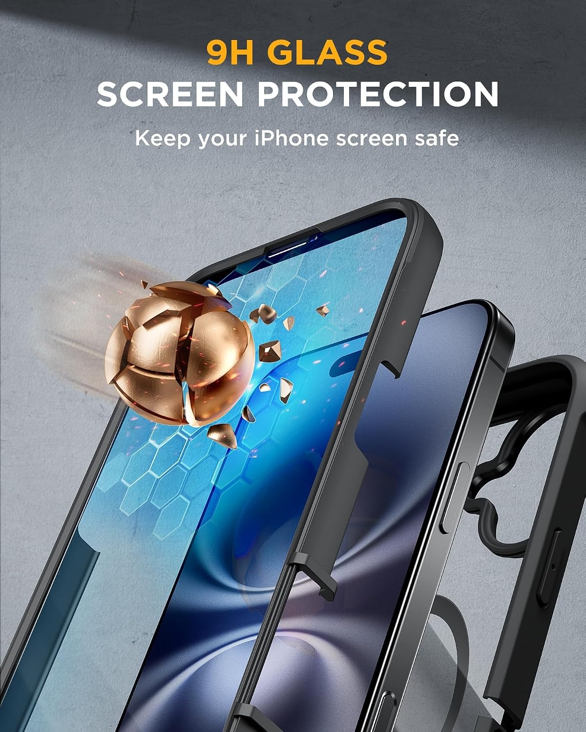 image:imageMiracase for iPhone SE Phone Case 3rd2nd Generation 2022 2020 FullBody with Builtin Glass Screen Protector Heavy Duty 360 Protective Shockproof Bumper Cover for iPhone 8SE BlackMagnetic Classic Black