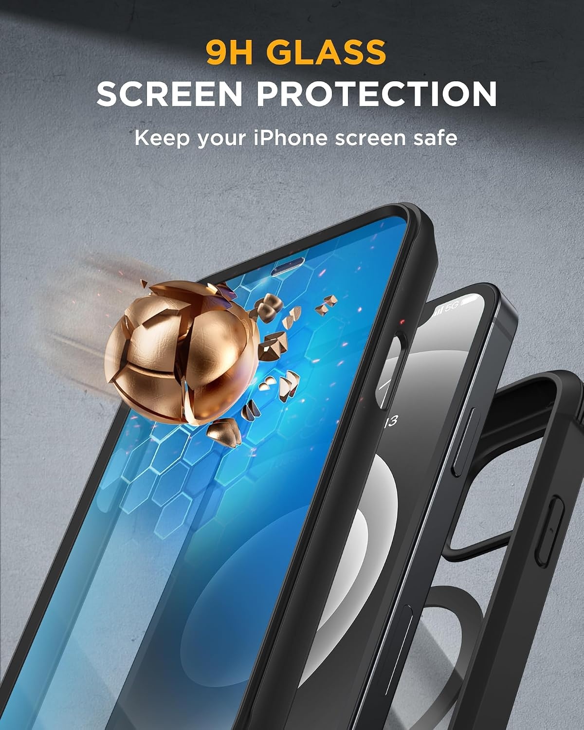 image:imageMiracase for iPhone SE Phone Case 3rd2nd Generation 2022 2020 FullBody with Builtin Glass Screen Protector Heavy Duty 360 Protective Shockproof Bumper Cover for iPhone 8SE BlackMagnetic Classic Black