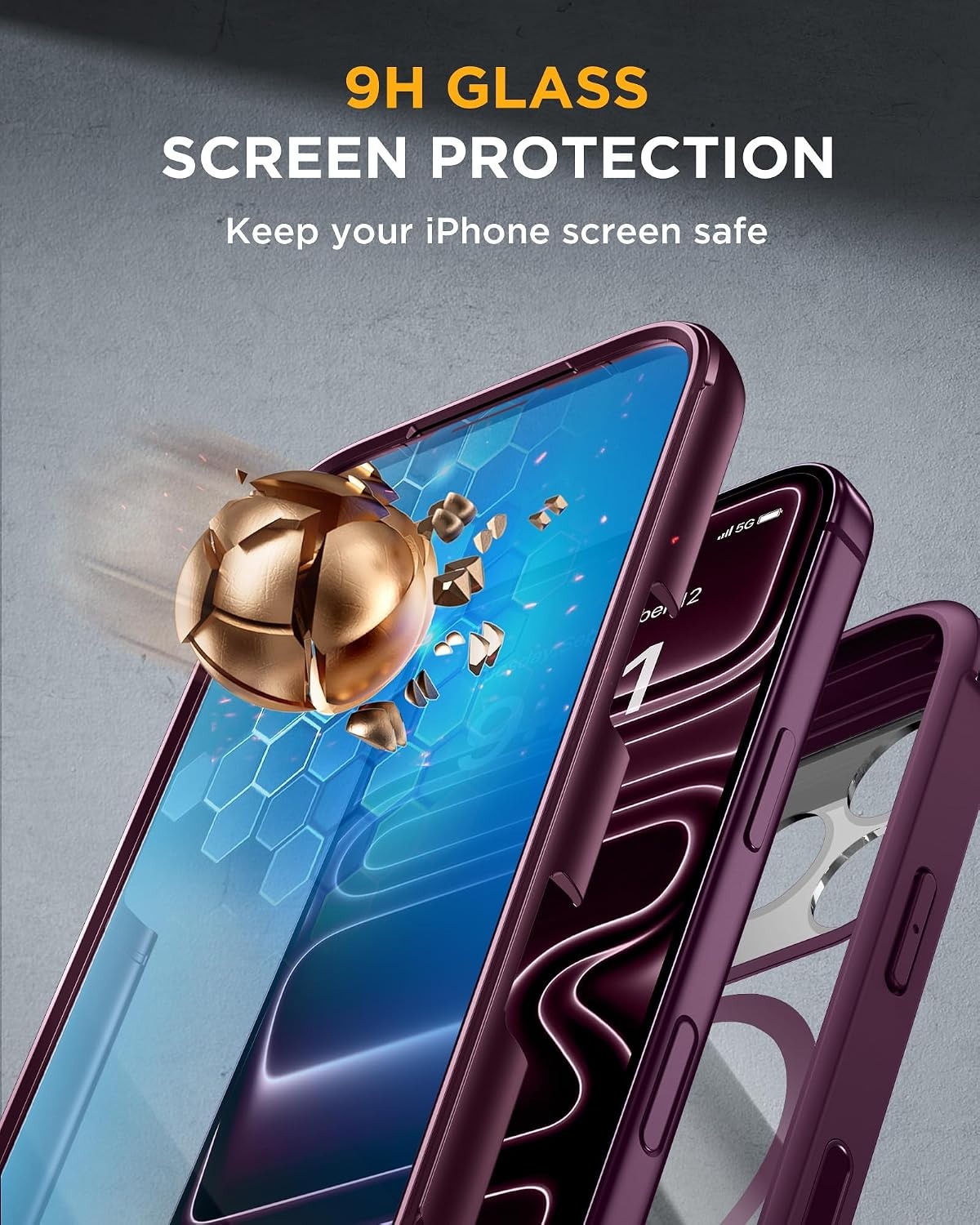 image:imageMiracase for iPhone SE Phone Case 3rd2nd Generation 2022 2020 FullBody with Builtin Glass Screen Protector Heavy Duty 360 Protective Shockproof Bumper Cover for iPhone 8SE BlackBurgundy