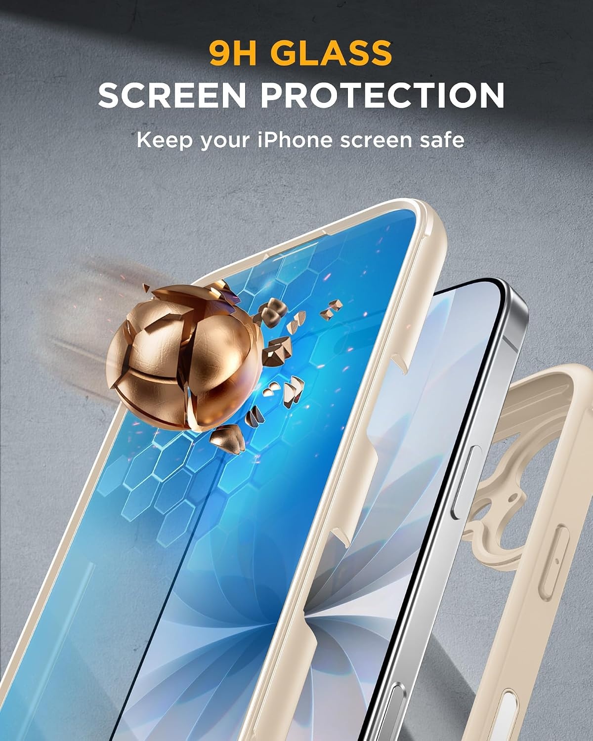 image:imageMiracase for iPhone SE Phone Case 3rd2nd Generation 2022 2020 FullBody with Builtin Glass Screen Protector Heavy Duty 360 Protective Shockproof Bumper Cover for iPhone 8SE BlackGold