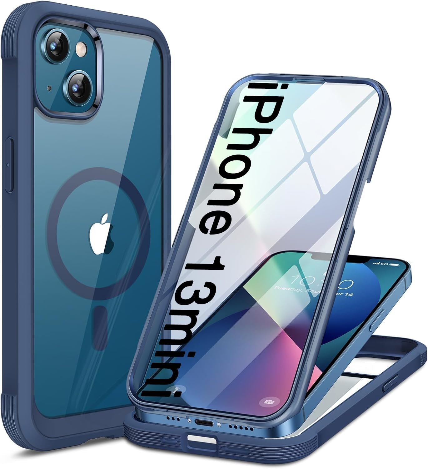 image:imageMiracase for iPhone SE Phone Case 3rd2nd Generation 2022 2020 FullBody with Builtin Glass Screen Protector Heavy Duty 360 Protective Shockproof Bumper Cover for iPhone 8SE BlackMagnetic Blue
