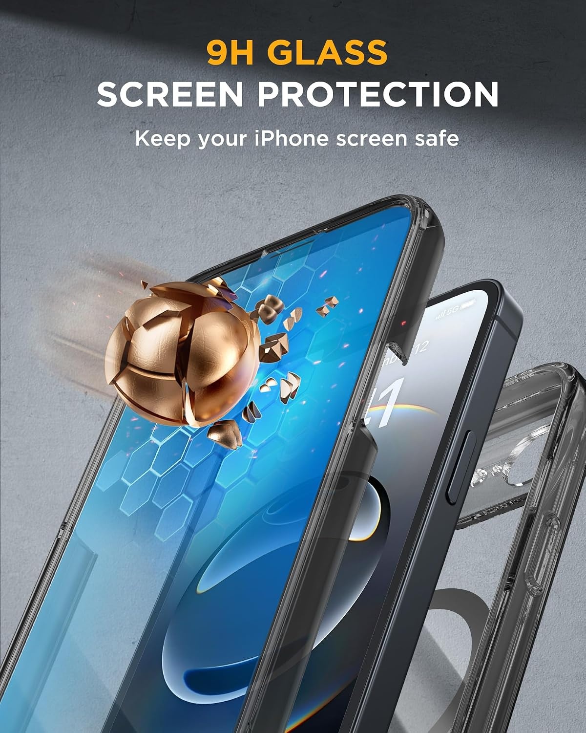 image:imageMiracase for iPhone SE Phone Case 3rd2nd Generation 2022 2020 FullBody with Builtin Glass Screen Protector Heavy Duty 360 Protective Shockproof Bumper Cover for iPhone 8SE BlackClear Black