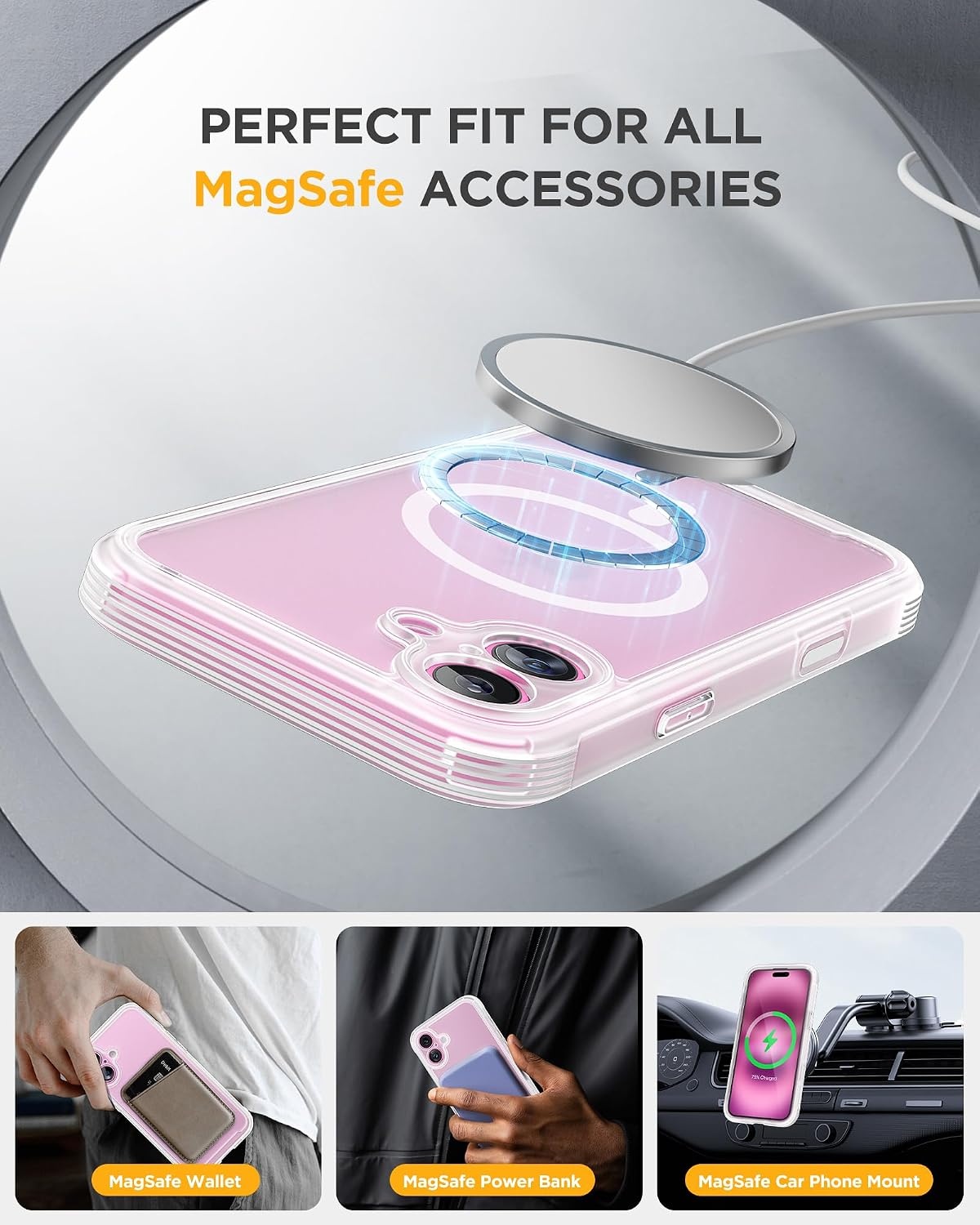 image:imageMiracase for iPhone SE Phone Case 3rd2nd Generation 2022 2020 FullBody with Builtin Glass Screen Protector Heavy Duty 360 Protective Shockproof Bumper Cover for iPhone 8SE BlackMagnetic Matte Clear