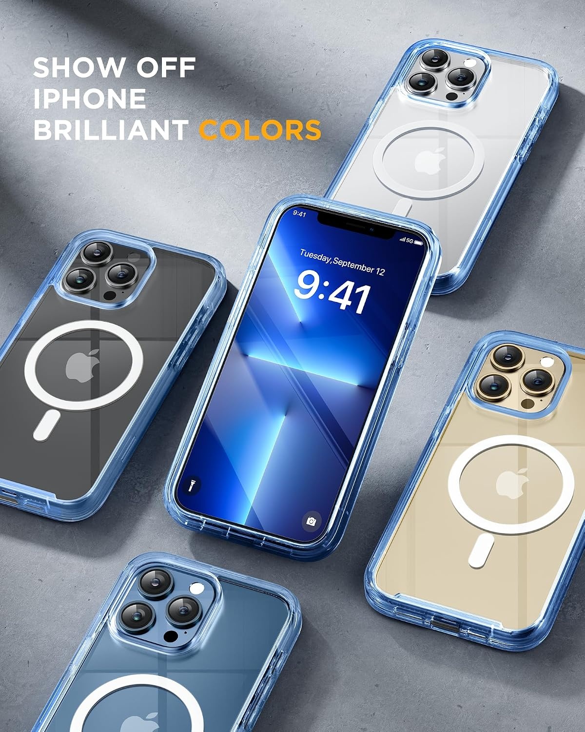 image:imageMiracase for iPhone SE Phone Case 3rd2nd Generation 2022 2020 FullBody with Builtin Glass Screen Protector Heavy Duty 360 Protective Shockproof Bumper Cover for iPhone 8SE BlackMagnetic Clear Blue