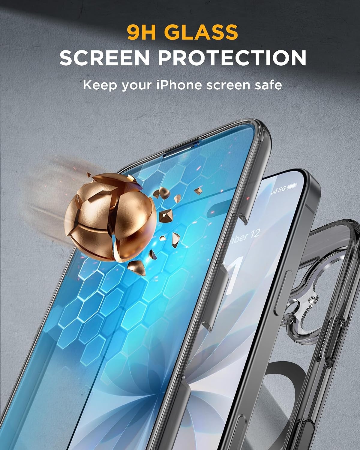 image:imageMiracase for iPhone SE Phone Case 3rd2nd Generation 2022 2020 FullBody with Builtin Glass Screen Protector Heavy Duty 360 Protective Shockproof Bumper Cover for iPhone 8SE BlackMagnetic Clear Black