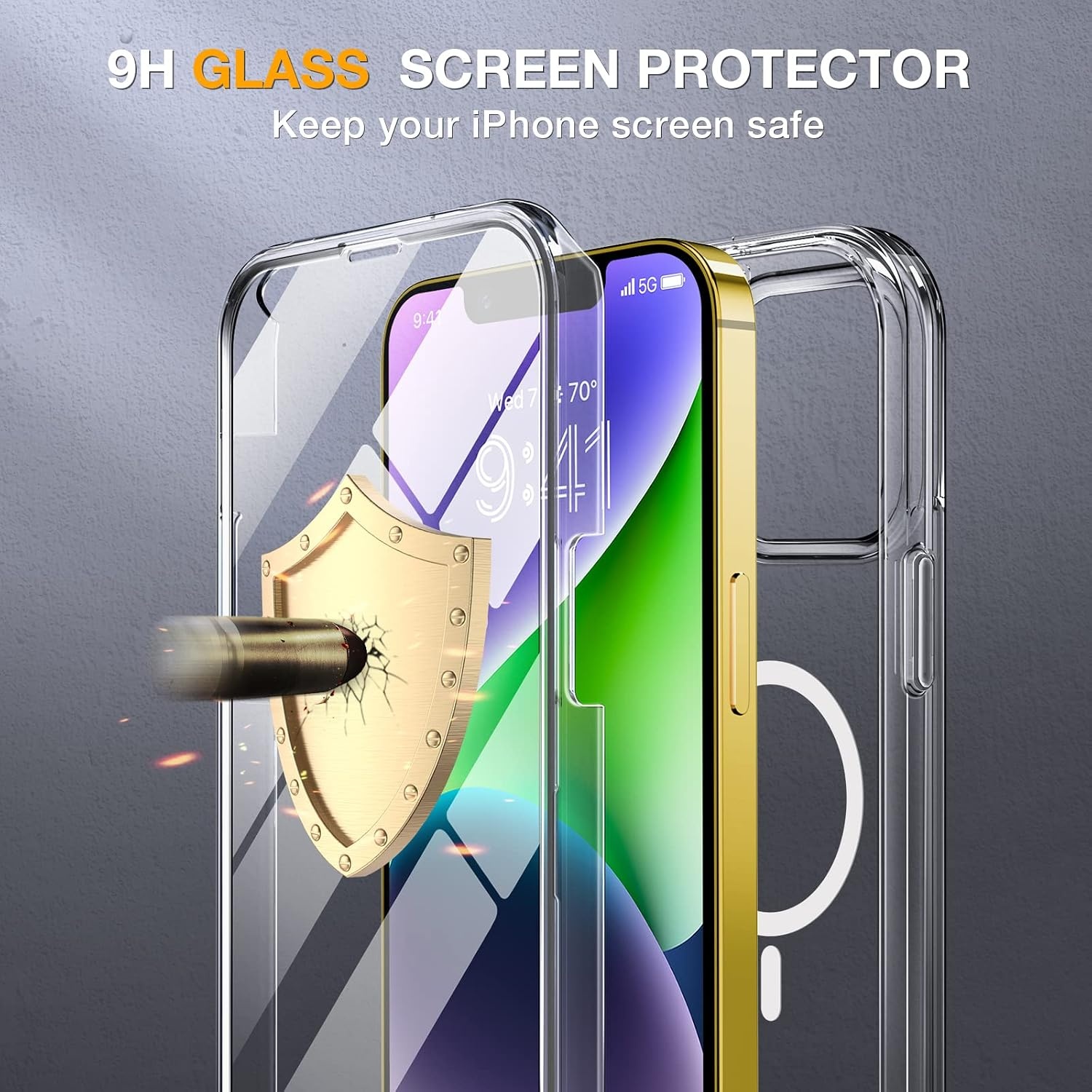 image:imageMiracase for iPhone SE Phone Case 3rd2nd Generation 2022 2020 FullBody with Builtin Glass Screen Protector Heavy Duty 360 Protective Shockproof Bumper Cover for iPhone 8SE BlackMagnetic Clear