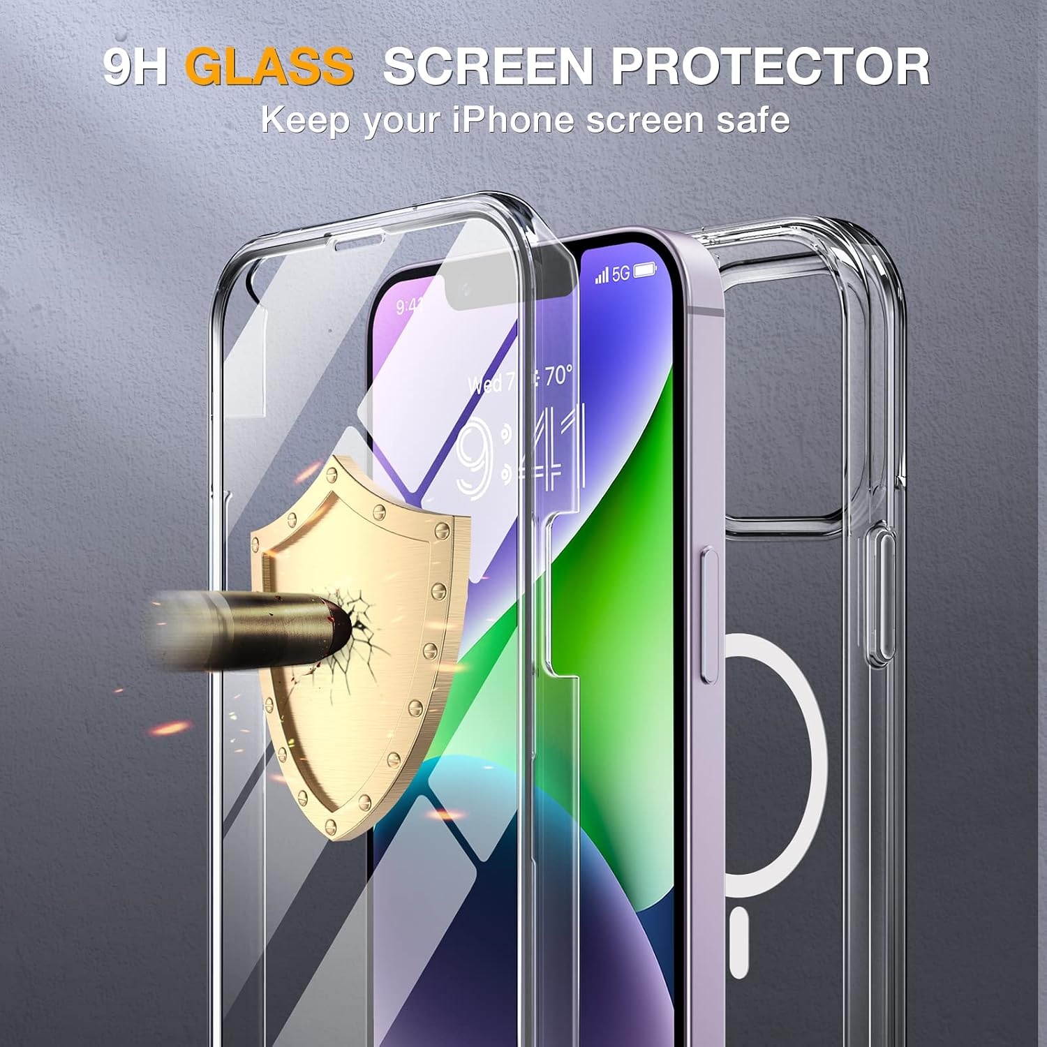image:imageMiracase for iPhone SE Phone Case 3rd2nd Generation 2022 2020 FullBody with Builtin Glass Screen Protector Heavy Duty 360 Protective Shockproof Bumper Cover for iPhone 8SE BlackMagnetic Clear