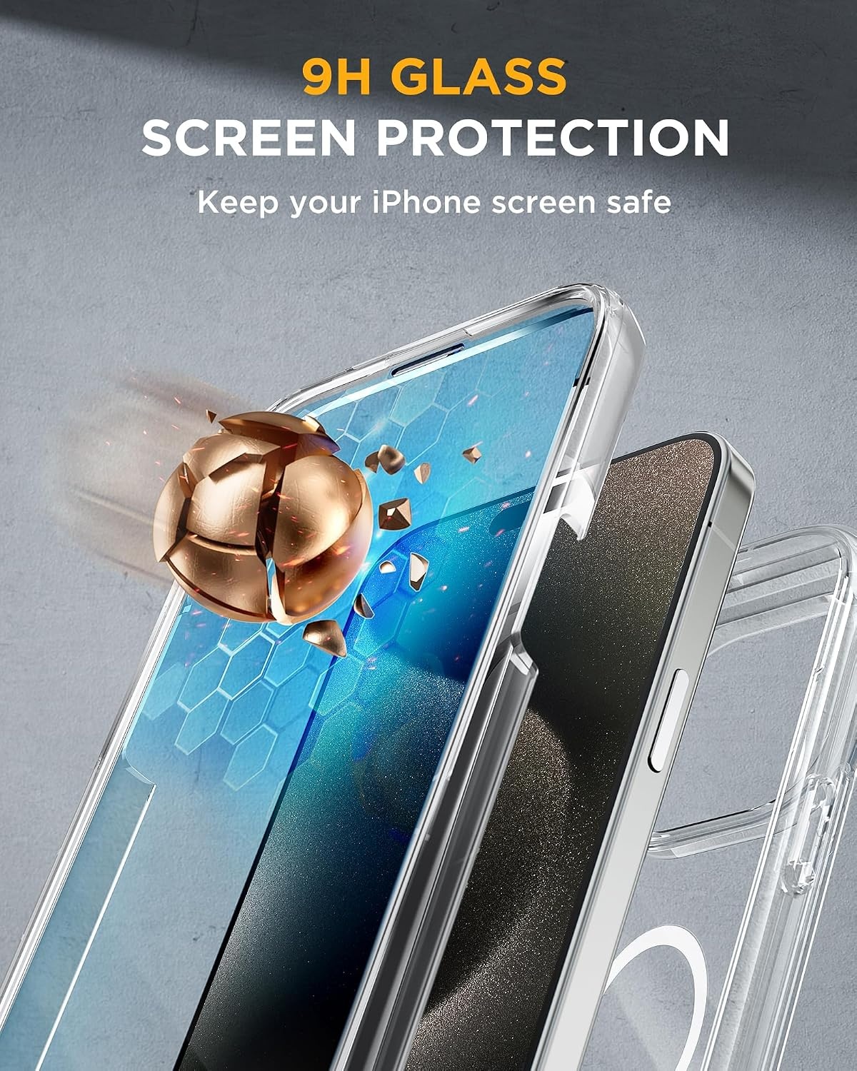 image:imageMiracase for iPhone SE Phone Case 3rd2nd Generation 2022 2020 FullBody with Builtin Glass Screen Protector Heavy Duty 360 Protective Shockproof Bumper Cover for iPhone 8SE BlackMagnetic Clear