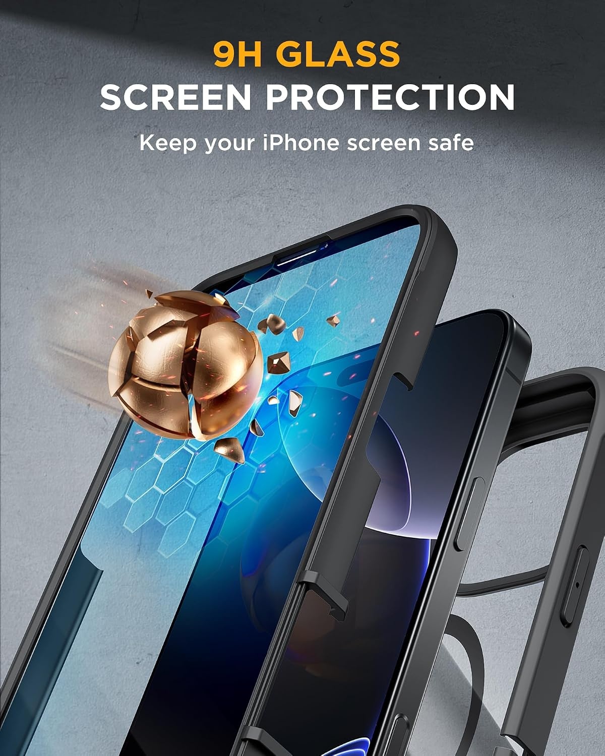 image:imageMiracase for iPhone SE Phone Case 3rd2nd Generation 2022 2020 FullBody with Builtin Glass Screen Protector Heavy Duty 360 Protective Shockproof Bumper Cover for iPhone 8SE BlackMagnetic Classic Black