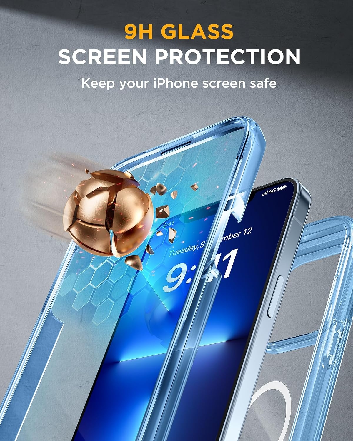 image:imageMiracase for iPhone SE Phone Case 3rd2nd Generation 2022 2020 FullBody with Builtin Glass Screen Protector Heavy Duty 360 Protective Shockproof Bumper Cover for iPhone 8SE BlackMagnetic Clear Blue