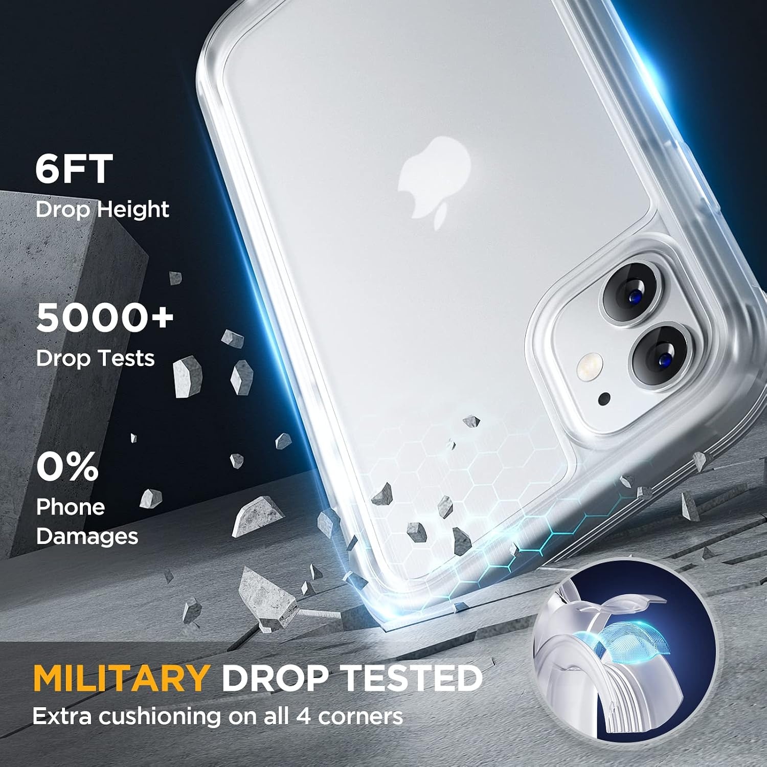 image:imageMiracase for iPhone SE Phone Case 3rd2nd Generation 2022 2020 FullBody with Builtin Glass Screen Protector Heavy Duty 360 Protective Shockproof Bumper Cover for iPhone 8SE BlackMatte Clear