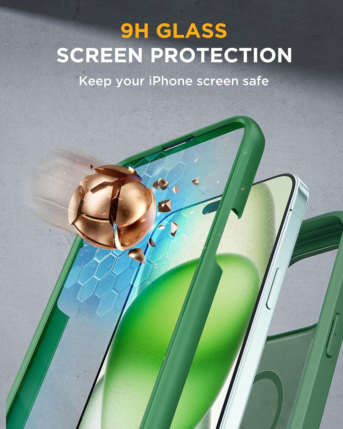 image:imageMiracase for iPhone SE Phone Case 3rd2nd Generation 2022 2020 FullBody with Builtin Glass Screen Protector Heavy Duty 360 Protective Shockproof Bumper Cover for iPhone 8SE BlackMagnetic Matte Green