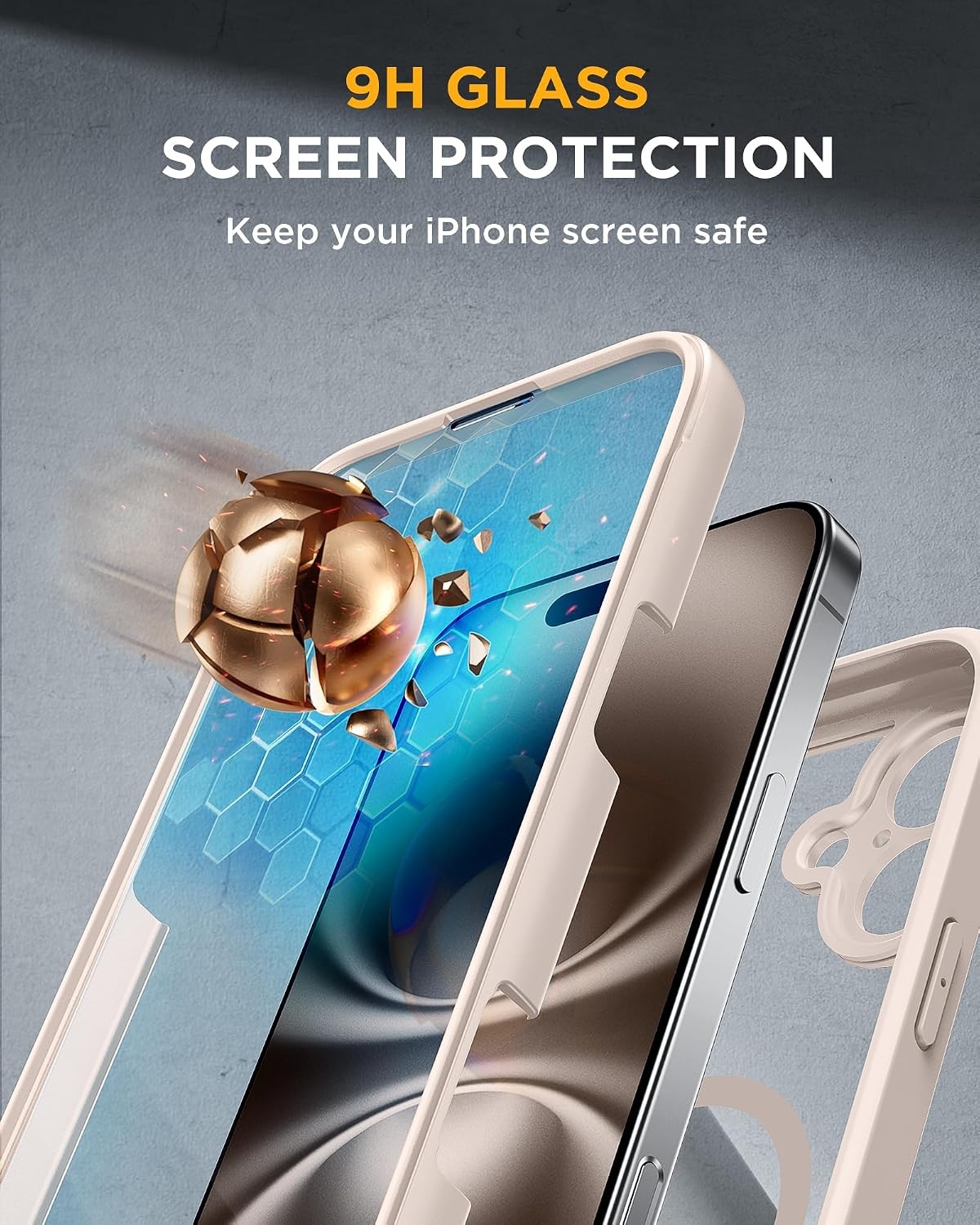 image:imageMiracase for iPhone SE Phone Case 3rd2nd Generation 2022 2020 FullBody with Builtin Glass Screen Protector Heavy Duty 360 Protective Shockproof Bumper Cover for iPhone 8SE BlackMagnetic Desert