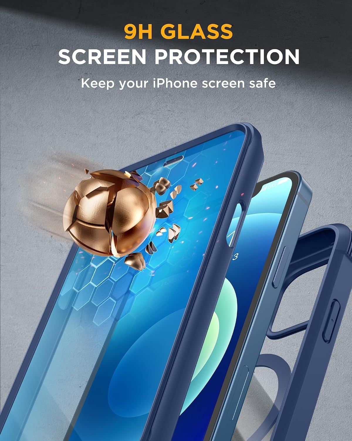 image:imageMiracase for iPhone SE Phone Case 3rd2nd Generation 2022 2020 FullBody with Builtin Glass Screen Protector Heavy Duty 360 Protective Shockproof Bumper Cover for iPhone 8SE BlackMagnetic Blue
