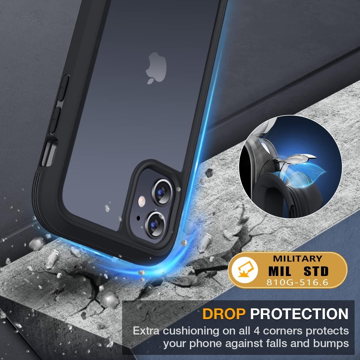 image:imageMiracase for iPhone SE Phone Case 3rd2nd Generation 2022 2020 FullBody with Builtin Glass Screen Protector Heavy Duty 360 Protective Shockproof Bumper Cover for iPhone 8SE BlackMatte Black