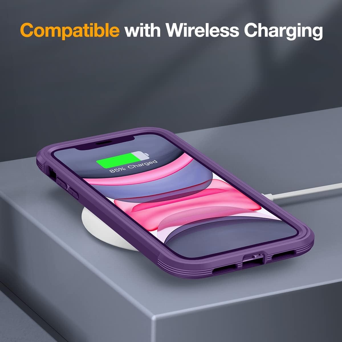 image:imageMiracase for iPhone SE Phone Case 3rd2nd Generation 2022 2020 FullBody with Builtin Glass Screen Protector Heavy Duty 360 Protective Shockproof Bumper Cover for iPhone 8SE BlackPurple