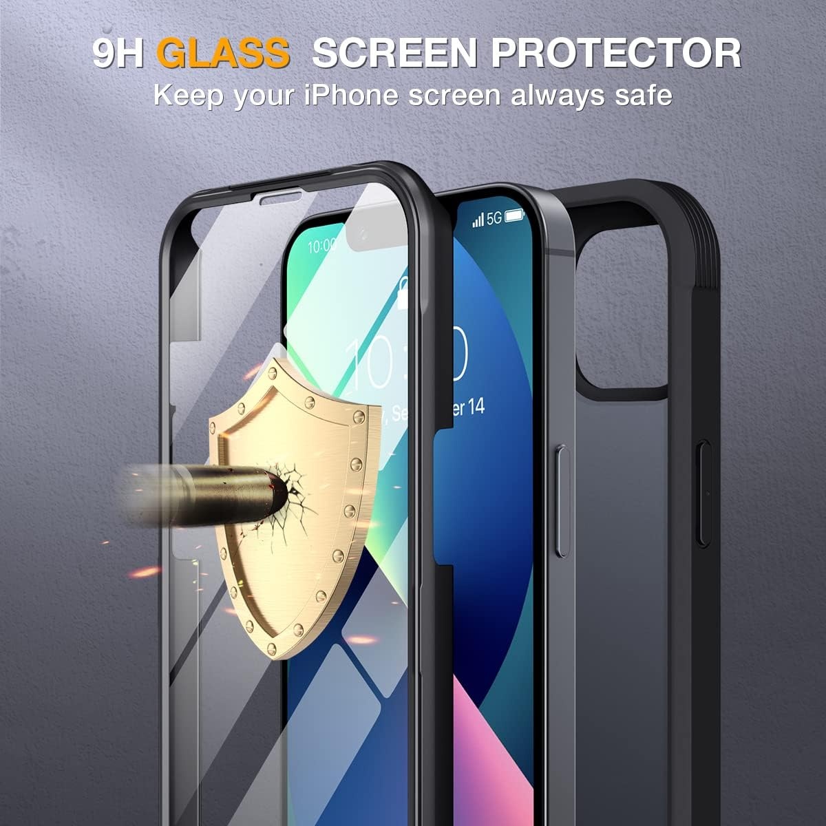 image:imageMiracase for iPhone SE Phone Case 3rd2nd Generation 2022 2020 FullBody with Builtin Glass Screen Protector Heavy Duty 360 Protective Shockproof Bumper Cover for iPhone 8SE BlackMatte Black