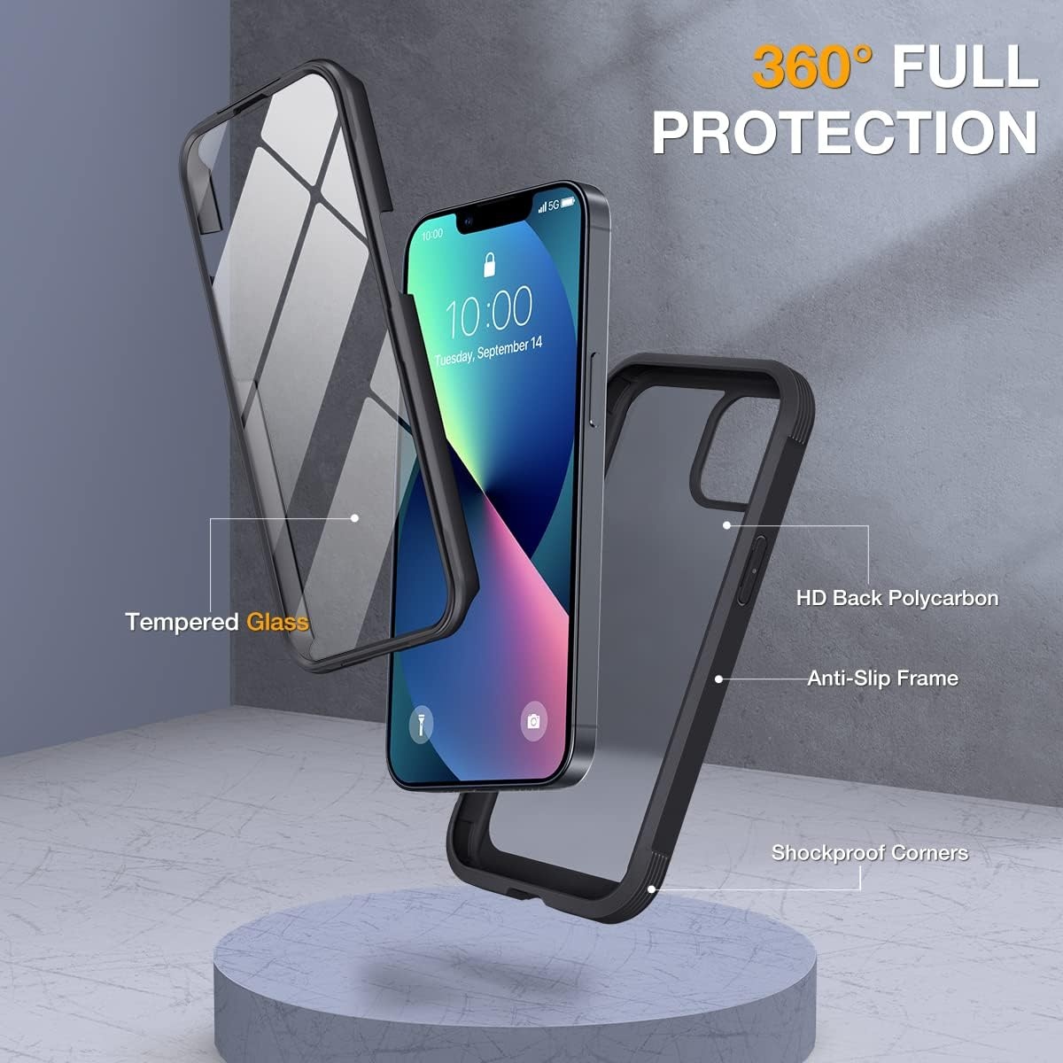 image:imageMiracase for iPhone SE Phone Case 3rd2nd Generation 2022 2020 FullBody with Builtin Glass Screen Protector Heavy Duty 360 Protective Shockproof Bumper Cover for iPhone 8SE BlackMatte Black