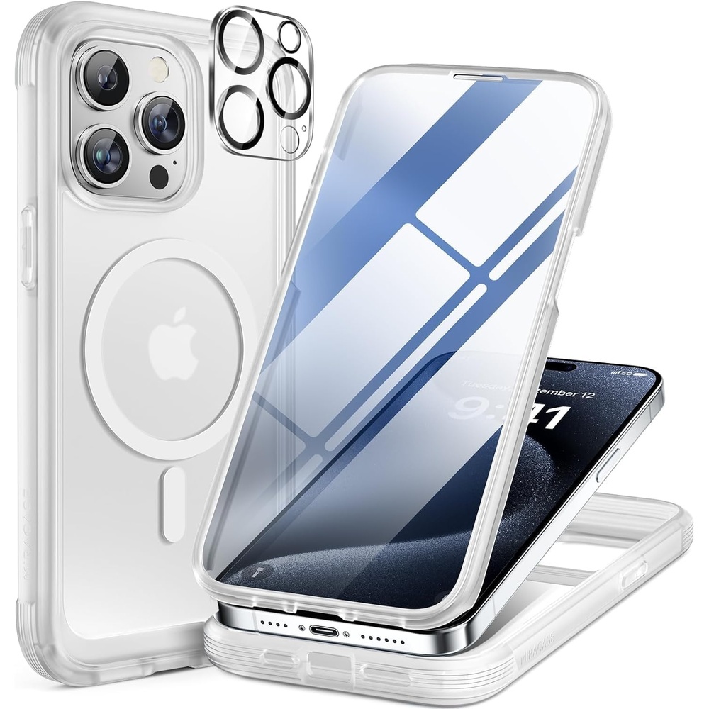 image:imageMiracase for iPhone SE Phone Case 3rd2nd Generation 2022 2020 FullBody with Builtin Glass Screen Protector Heavy Duty 360 Protective Shockproof Bumper Cover for iPhone 8SE BlackMagnetic Matte Clear