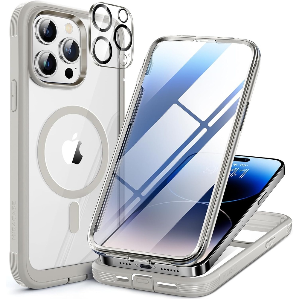 image:imageMiracase for iPhone SE Phone Case 3rd2nd Generation 2022 2020 FullBody with Builtin Glass Screen Protector Heavy Duty 360 Protective Shockproof Bumper Cover for iPhone 8SE BlackMagnetic Gray