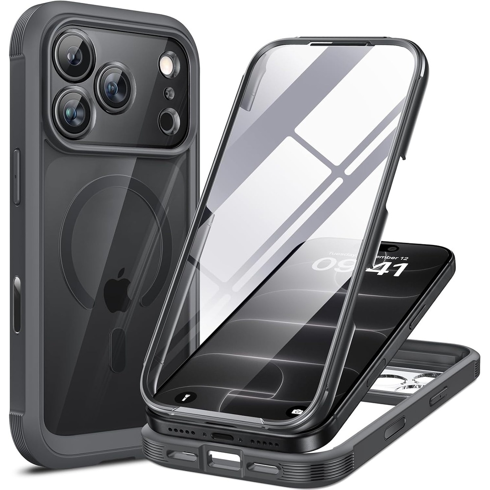 image:imageMiracase for iPhone SE Phone Case 3rd2nd Generation 2022 2020 FullBody with Builtin Glass Screen Protector Heavy Duty 360 Protective Shockproof Bumper Cover for iPhone 8SE BlackDeep Grey