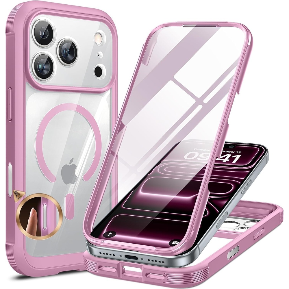 image:imageMiracase for iPhone SE Phone Case 3rd2nd Generation 2022 2020 FullBody with Builtin Glass Screen Protector Heavy Duty 360 Protective Shockproof Bumper Cover for iPhone 8SE BlackMagnetic Lilac