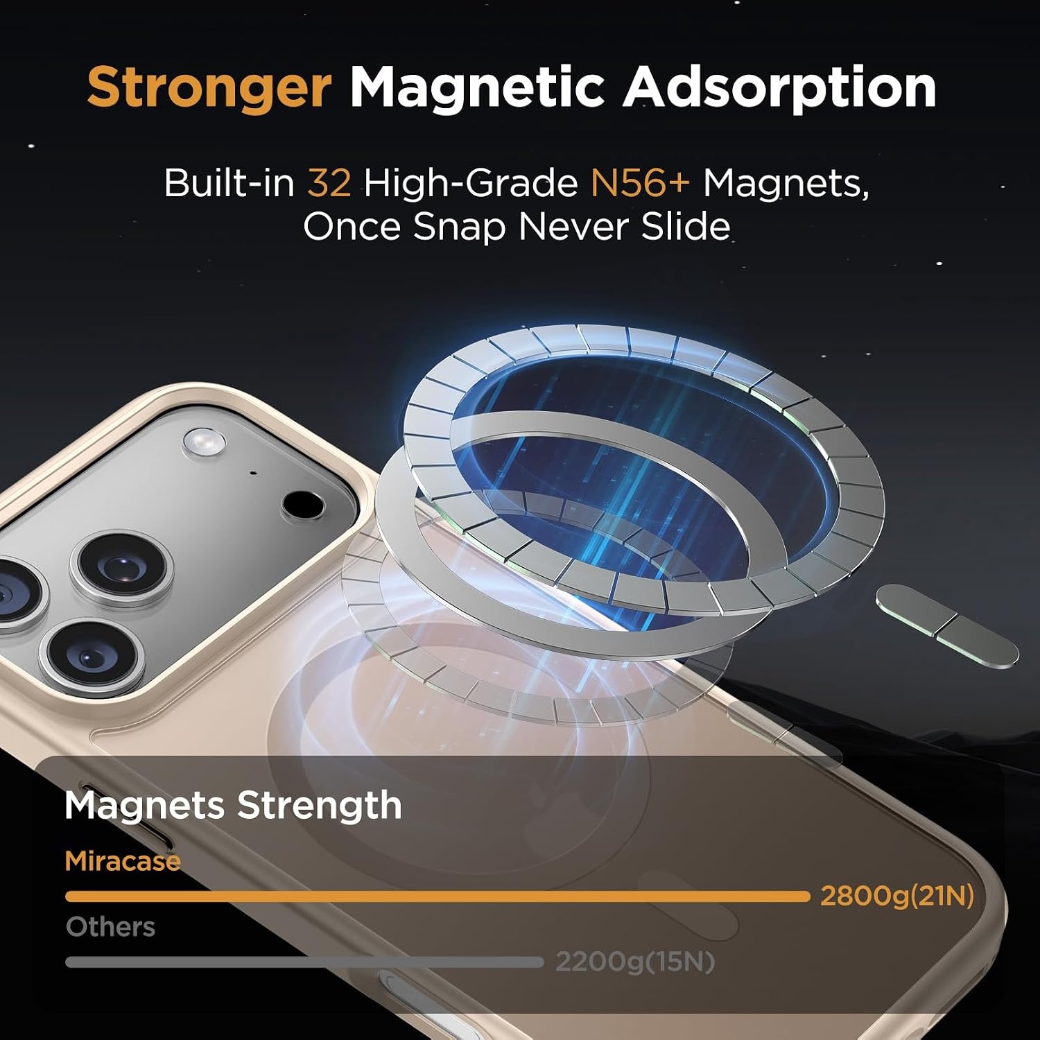 image:imageMiracase for iPhone 16 Pro Max Matte Series Case Magnetic LavenderBeige