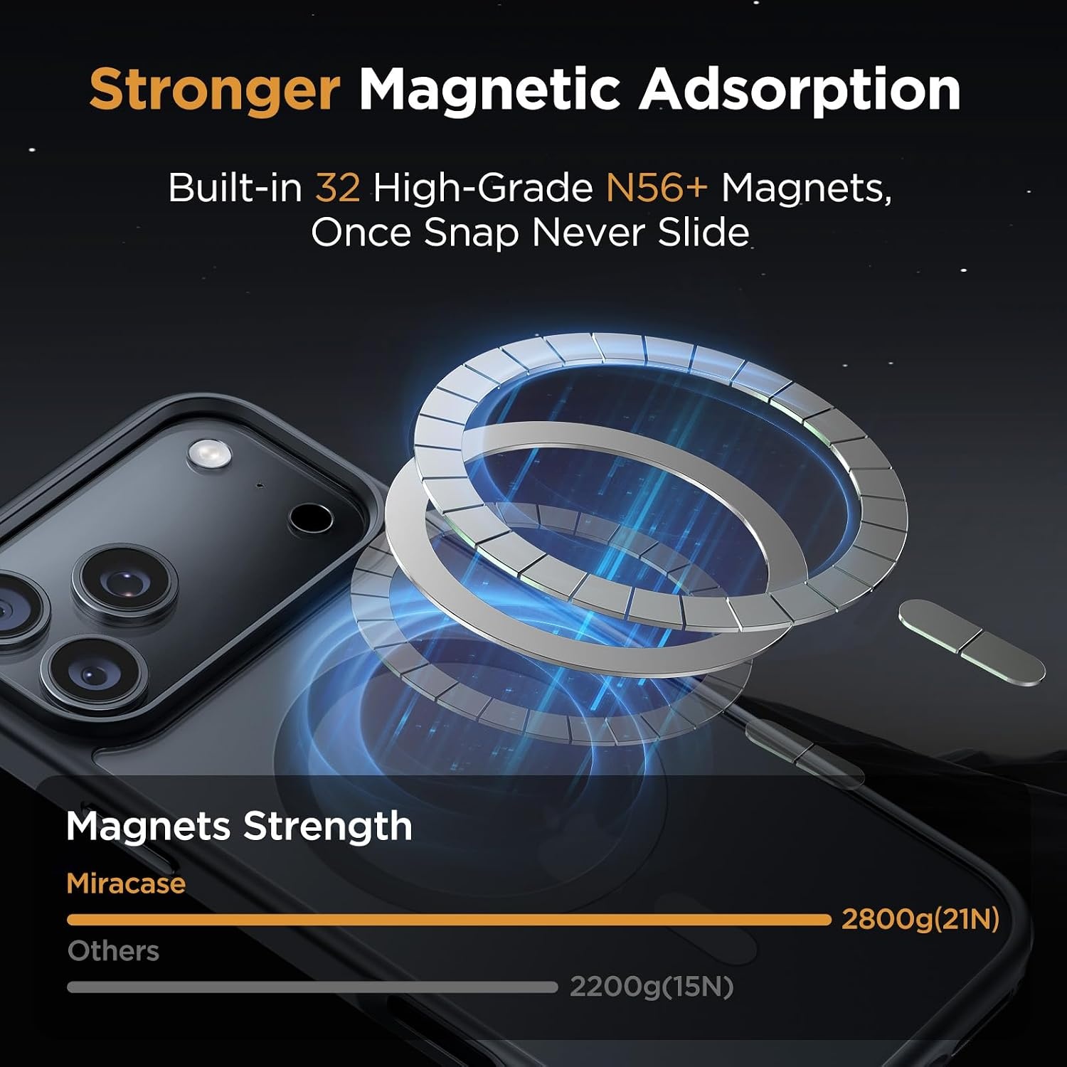 image:imageMiracase for iPhone 16 Pro Max Matte Series Case Magnetic LavenderBlack