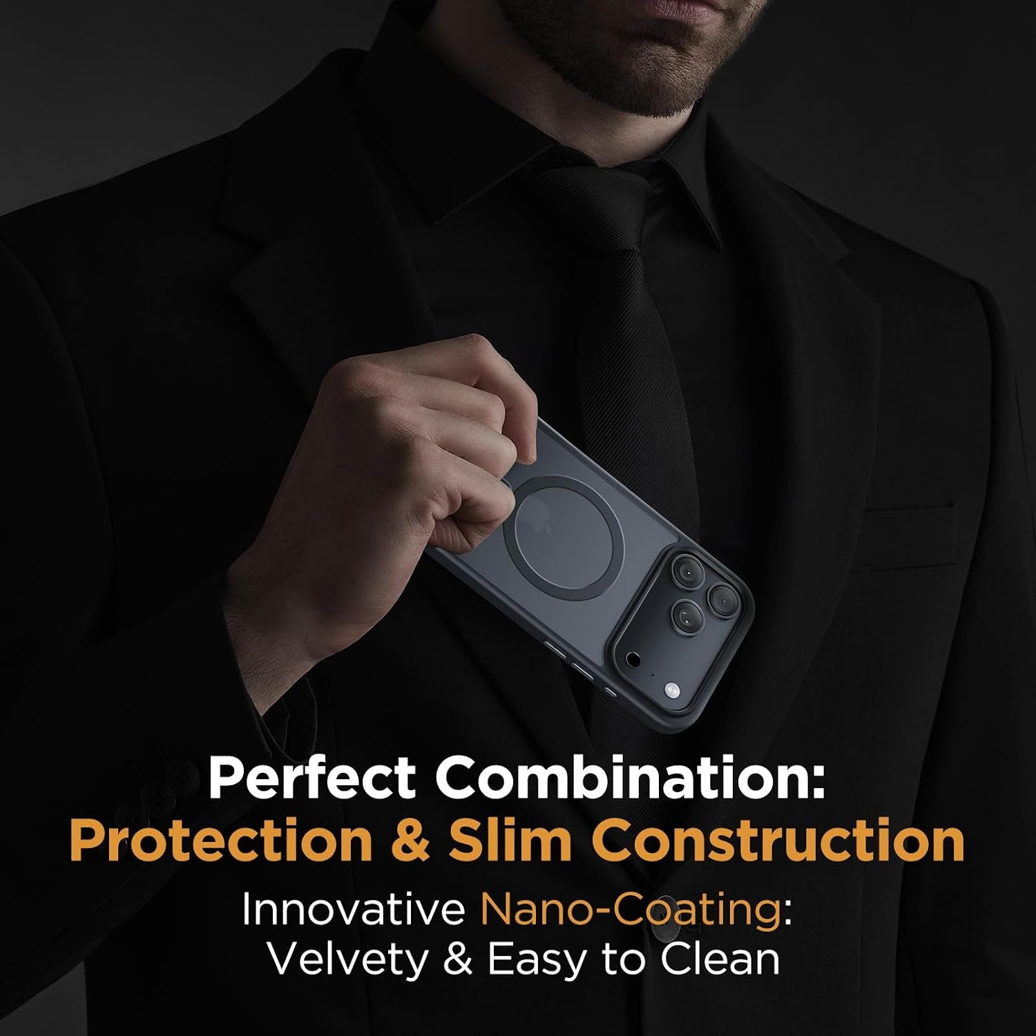 image:imageMiracase for iPhone 16 Pro Max Matte Series Case Magnetic LavenderBlack