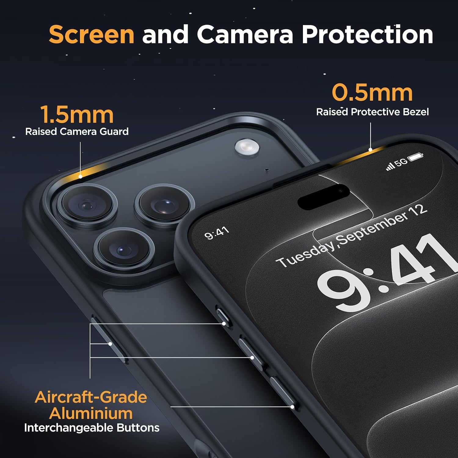 image:imageMiracase for iPhone 16 Pro Max Matte Series Case Magnetic LavenderBlack