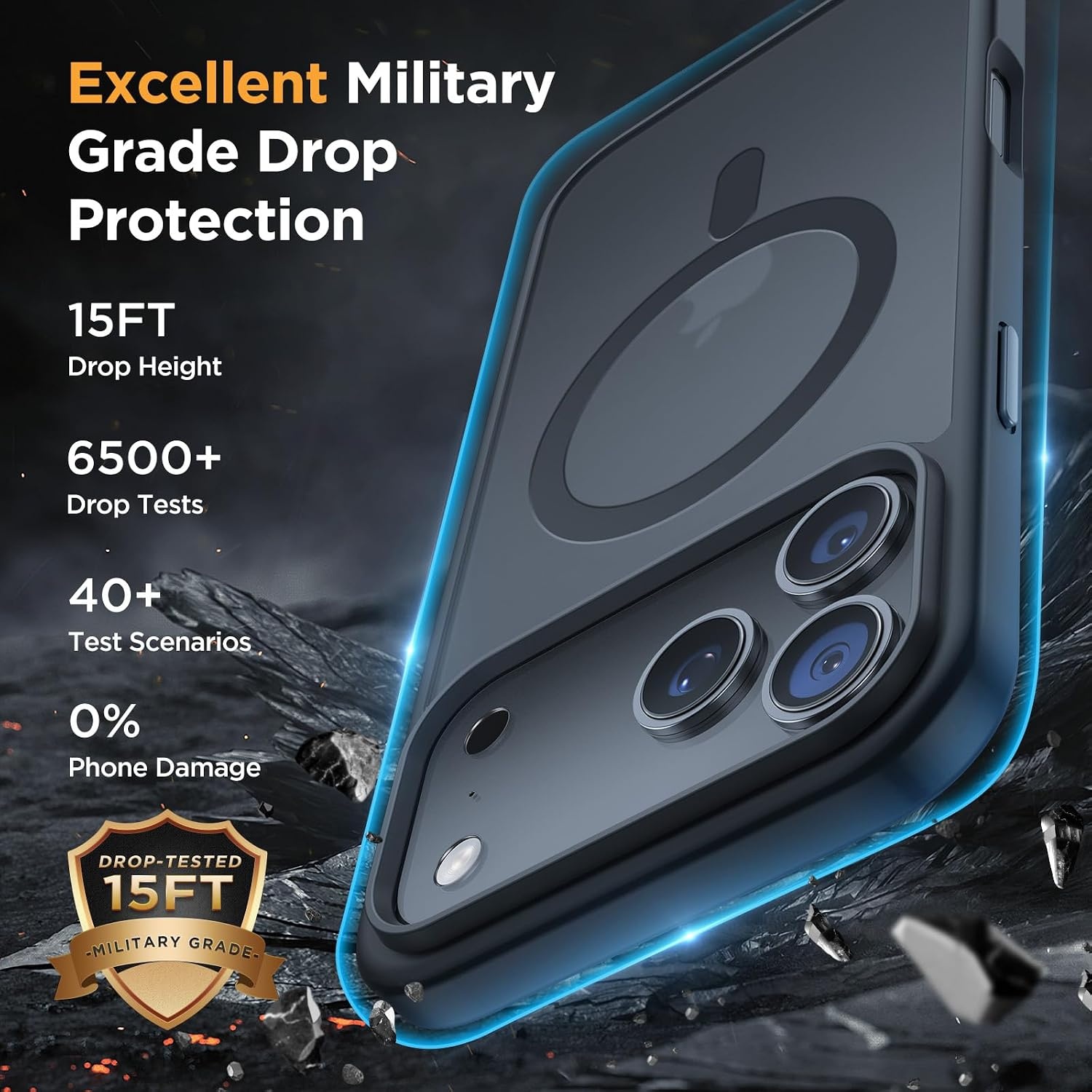image:imageMiracase for iPhone 16 Pro Max Matte Series Case Magnetic LavenderBlack