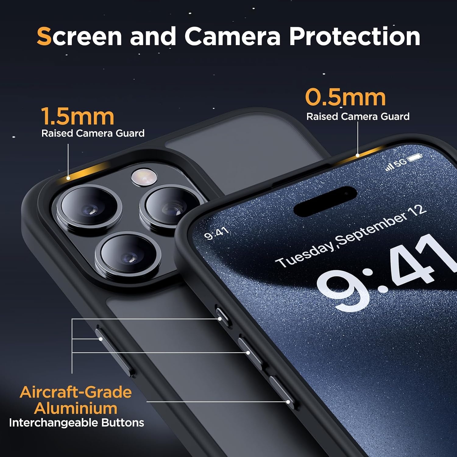 image:imageMiracase for iPhone 16 Pro Max Matte Series Case Magnetic LavenderBlack