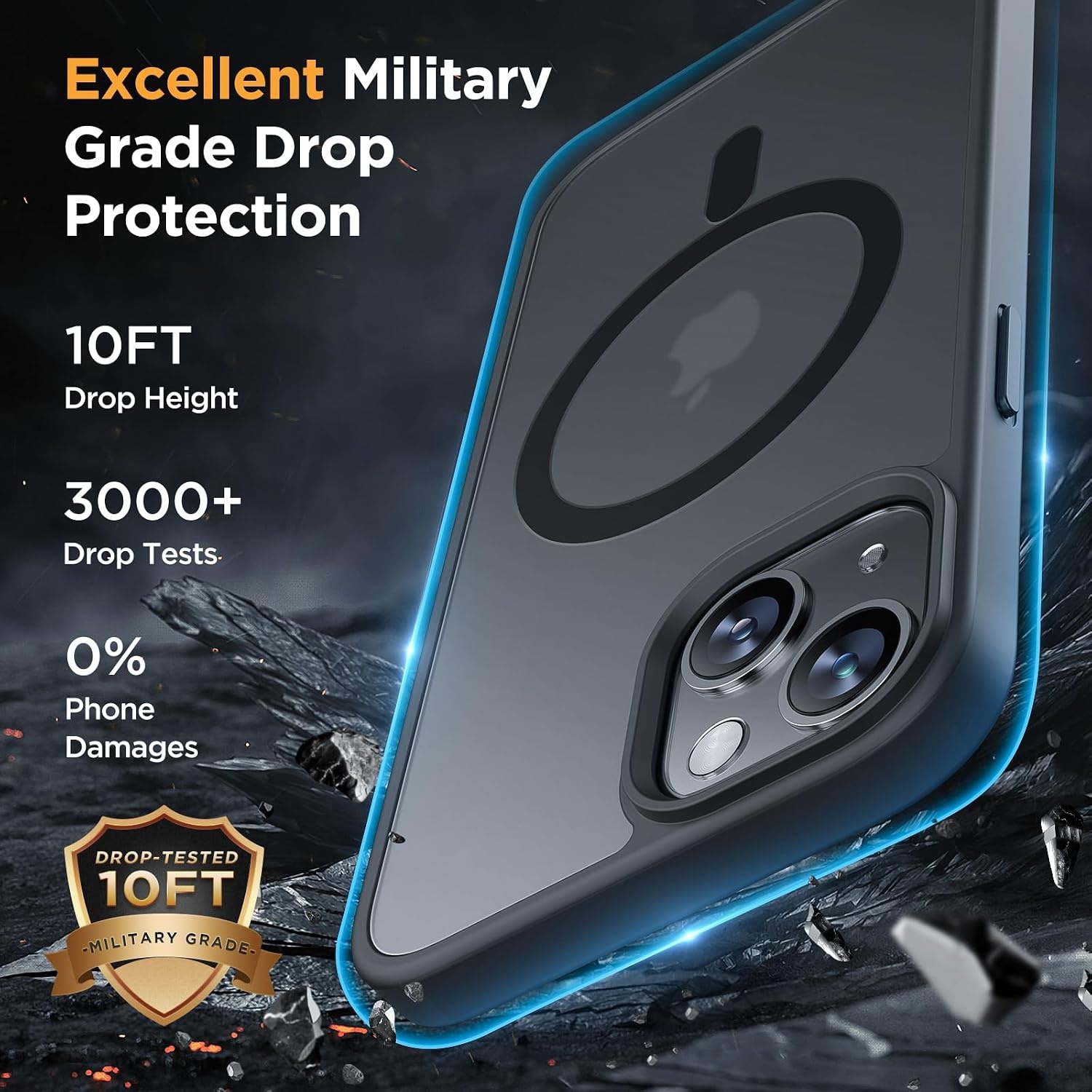 image:imageMiracase for iPhone 16 Pro Max Matte Series Case Magnetic LavenderBlack
