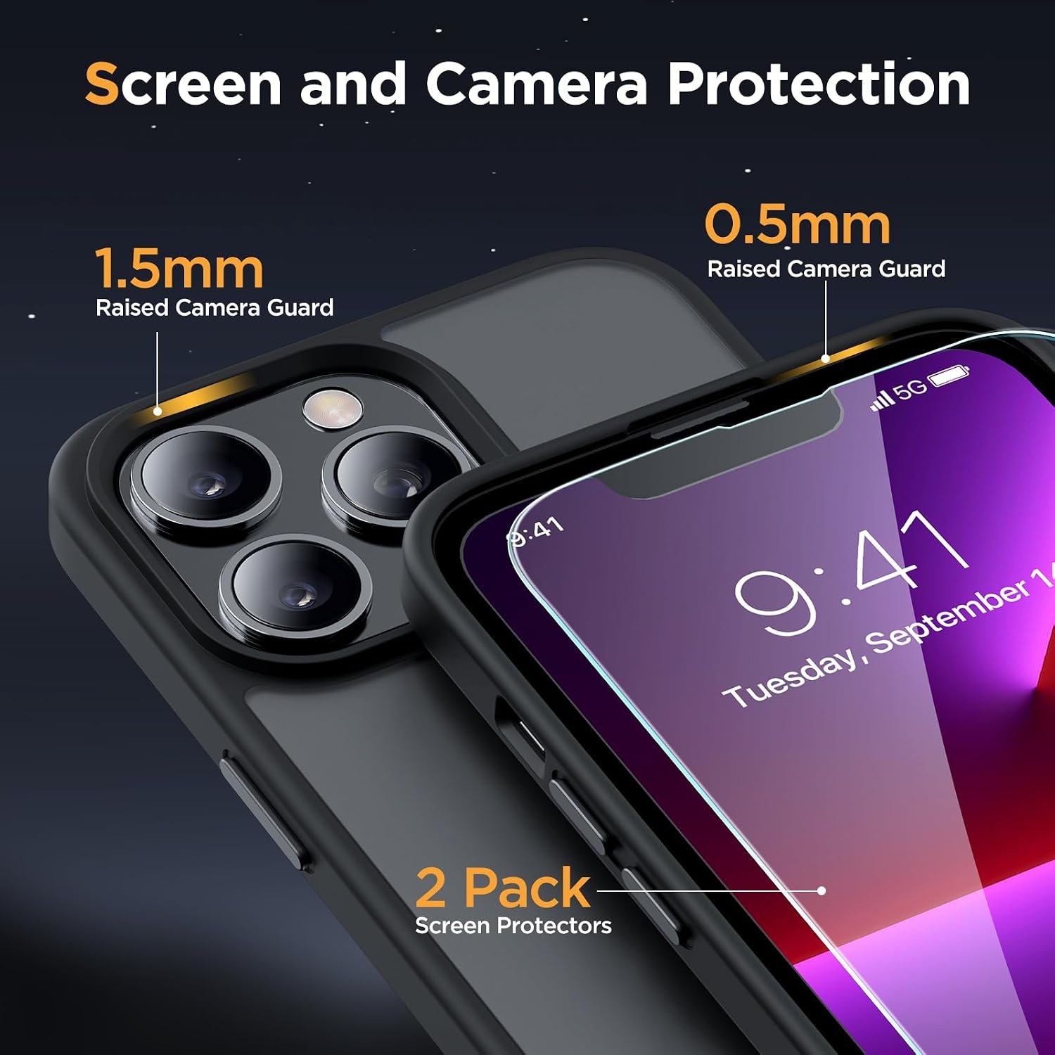 image:imageMiracase for iPhone 16 Pro Max Matte Series Case Magnetic LavenderBlack