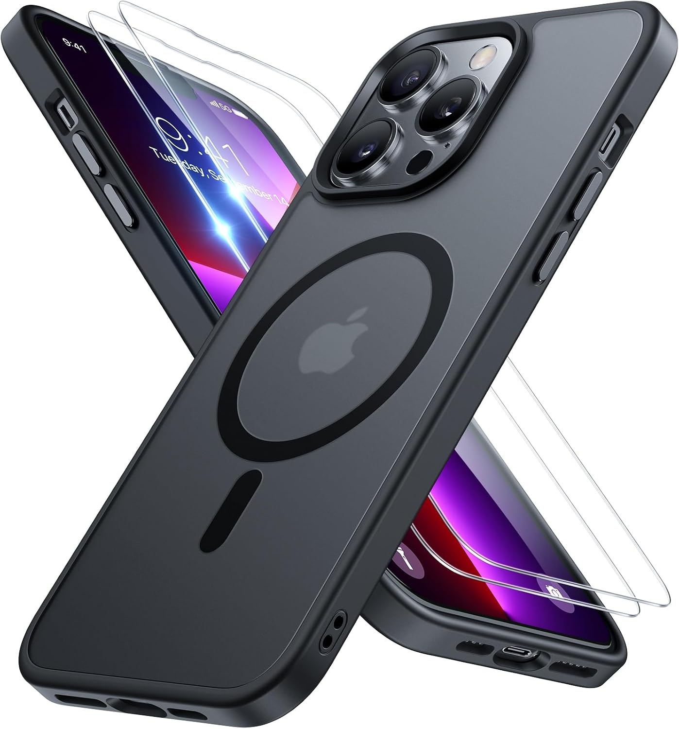 image:imageMiracase for iPhone 16 Pro Max Matte Series Case Magnetic LavenderBlack
