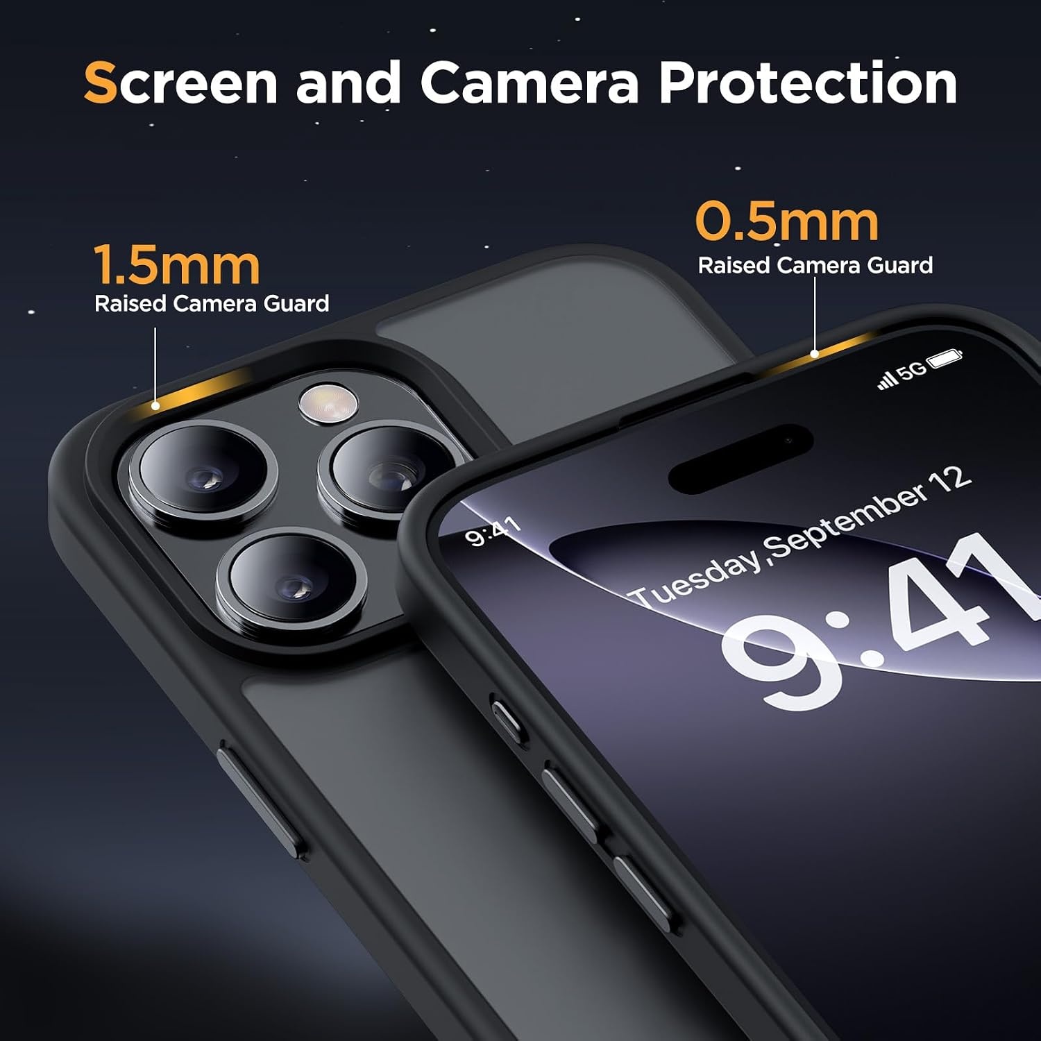 image:imageMiracase for iPhone 16 Pro Max Matte Series Case Magnetic LavenderBlack