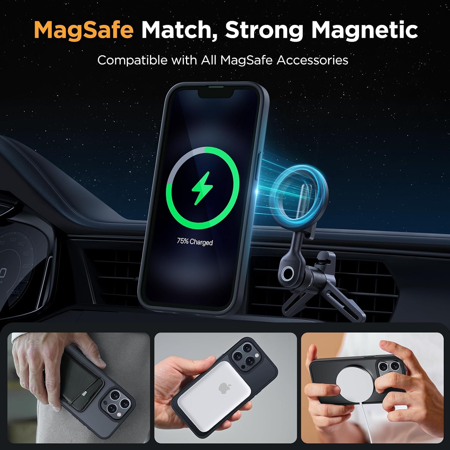 image:imageMiracase for iPhone 16 Pro Max Matte Series Case Magnetic LavenderBlack
