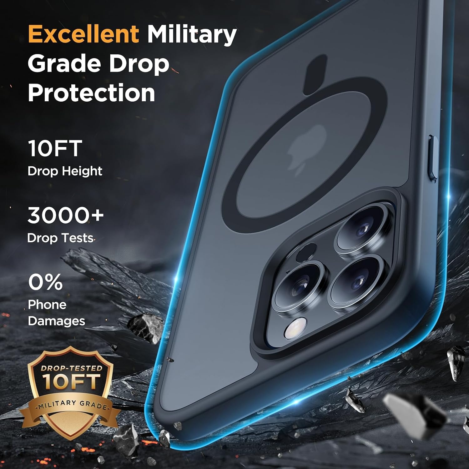 image:imageMiracase for iPhone 16 Pro Max Matte Series Case Magnetic LavenderBlack
