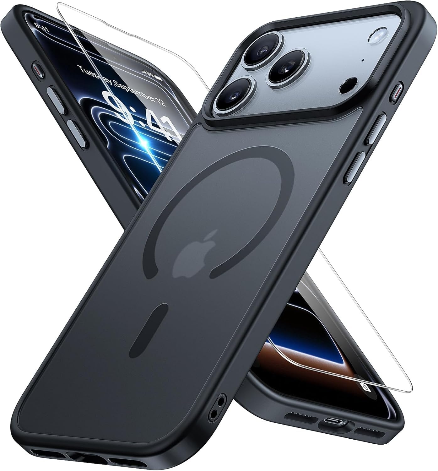 image:imageMiracase for iPhone 16 Pro Max Matte Series Case Magnetic LavenderBlack