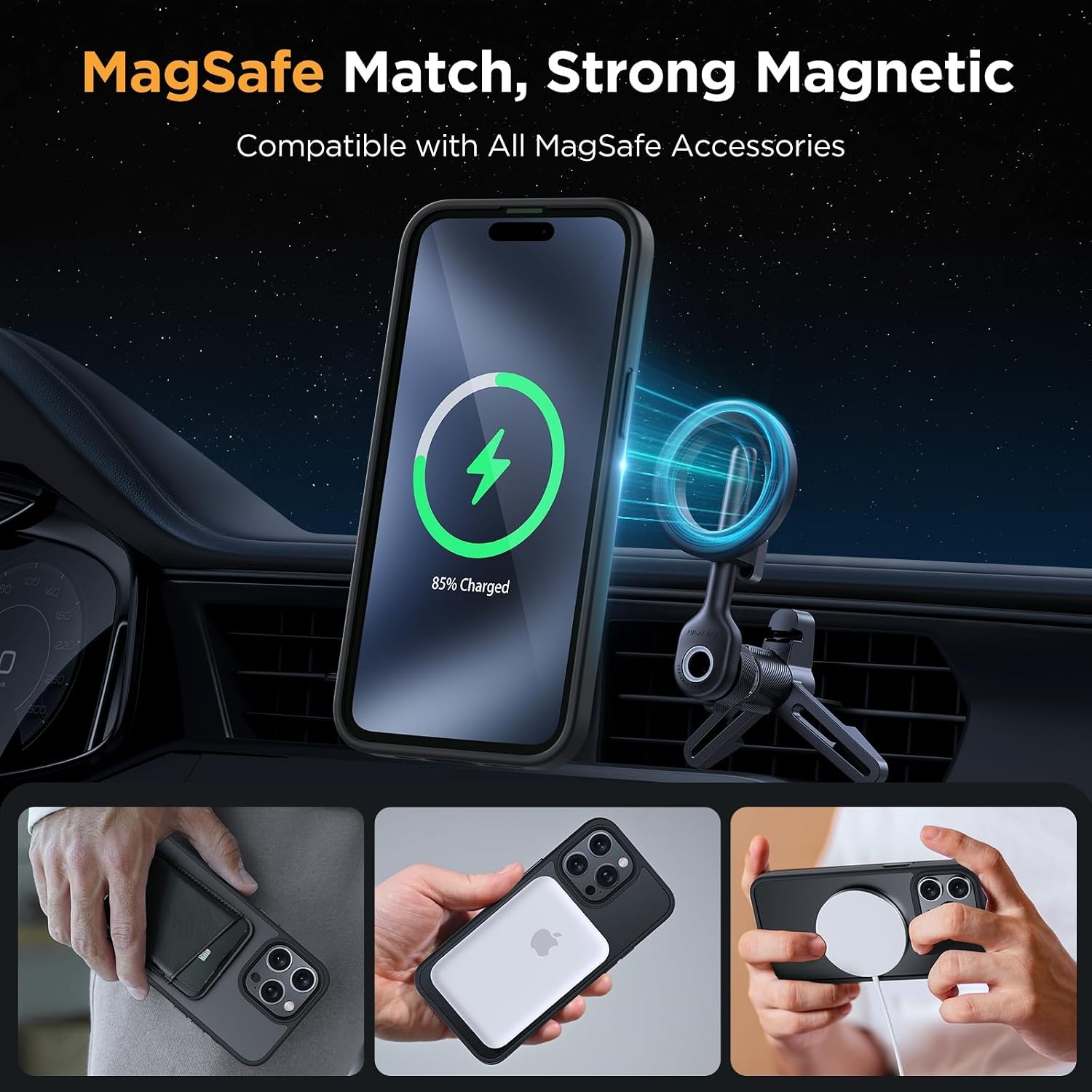 image:imageMiracase for iPhone 16 Pro Max Matte Series Case Magnetic LavenderBlack