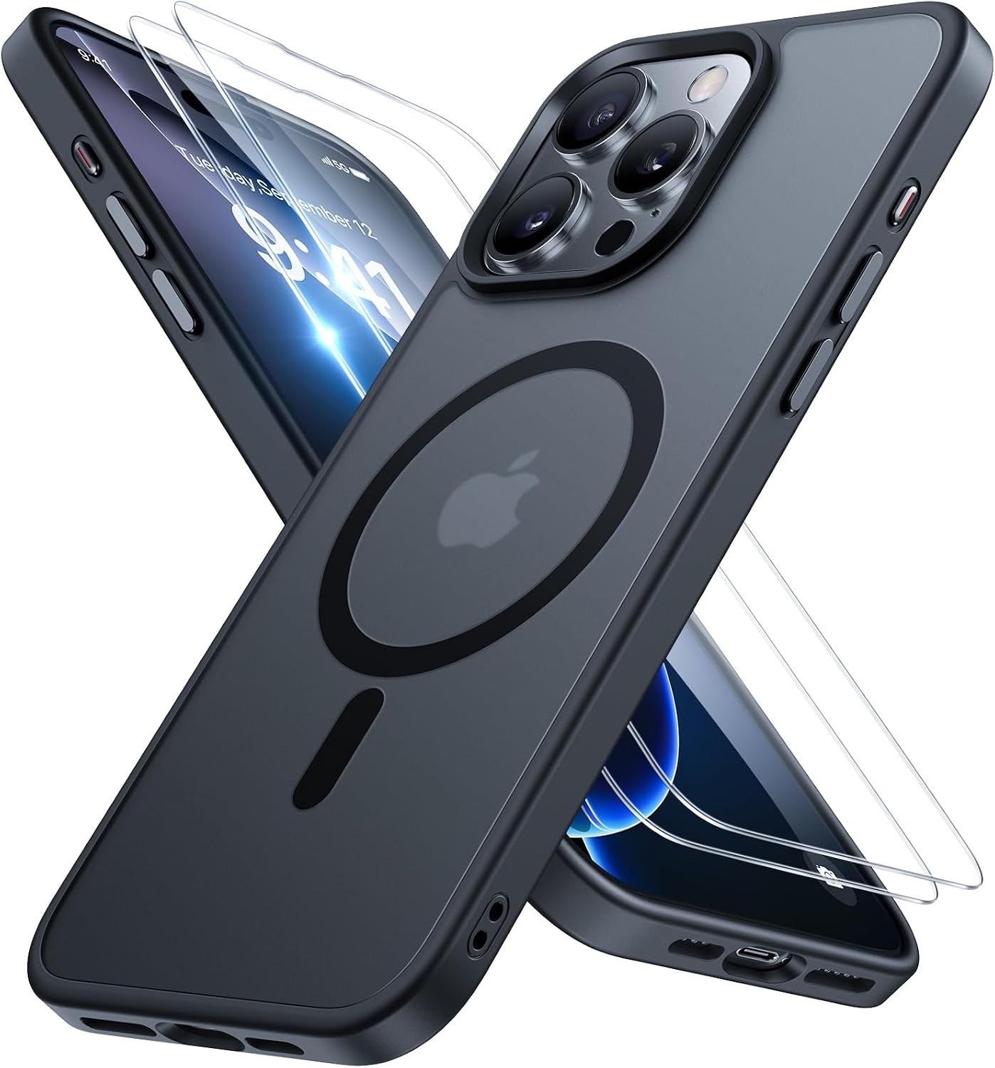 image:imageMiracase for iPhone 16 Pro Max Matte Series Case Magnetic LavenderBlack