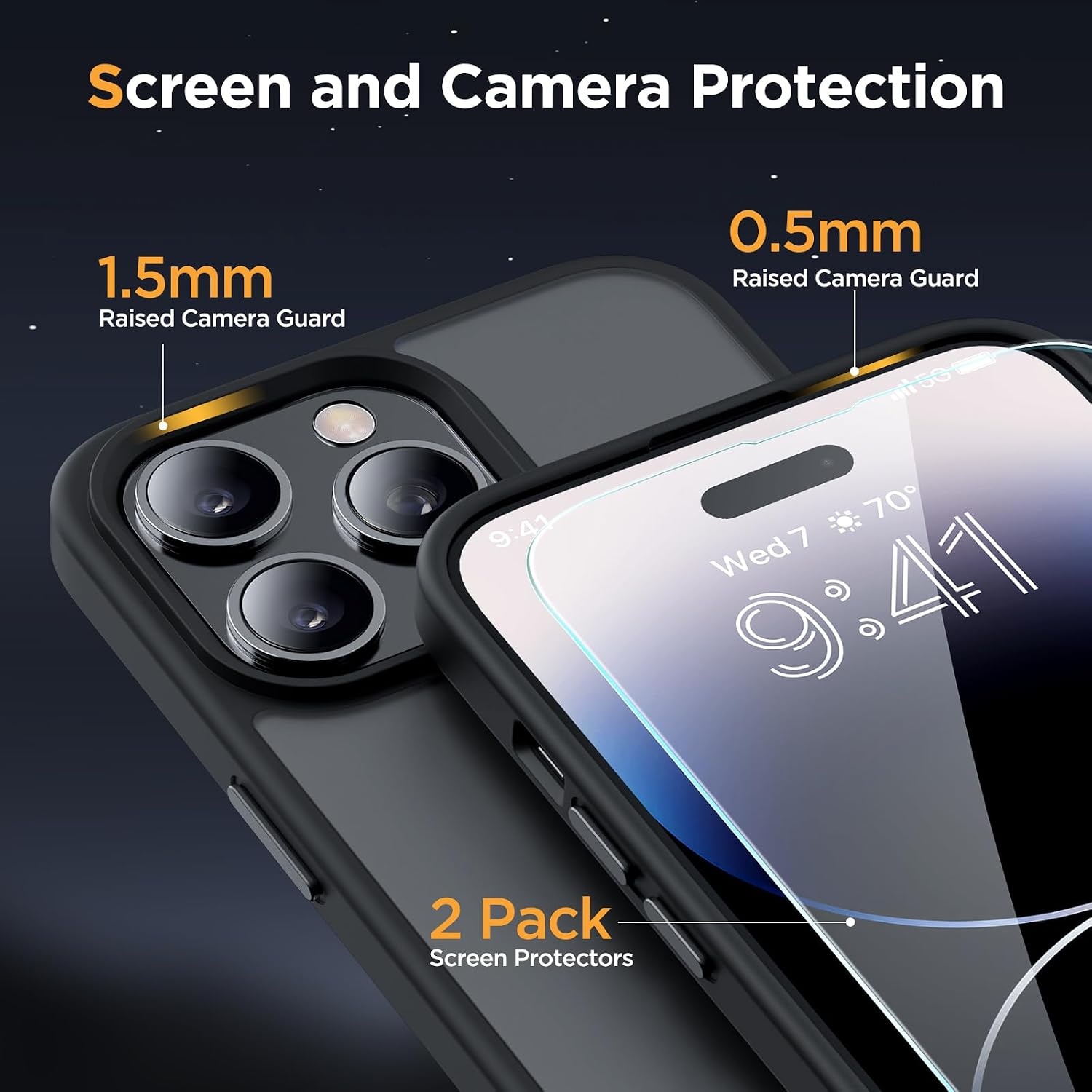 image:imageMiracase for iPhone 16 Pro Max Matte Series Case Magnetic LavenderBlack