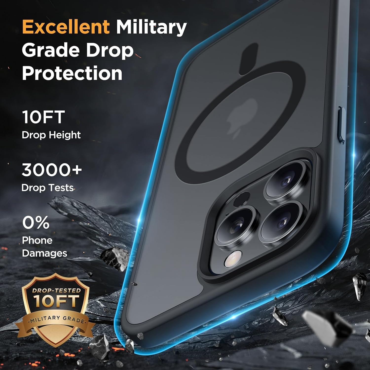 image:imageMiracase for iPhone 16 Pro Max Matte Series Case Magnetic LavenderBlack