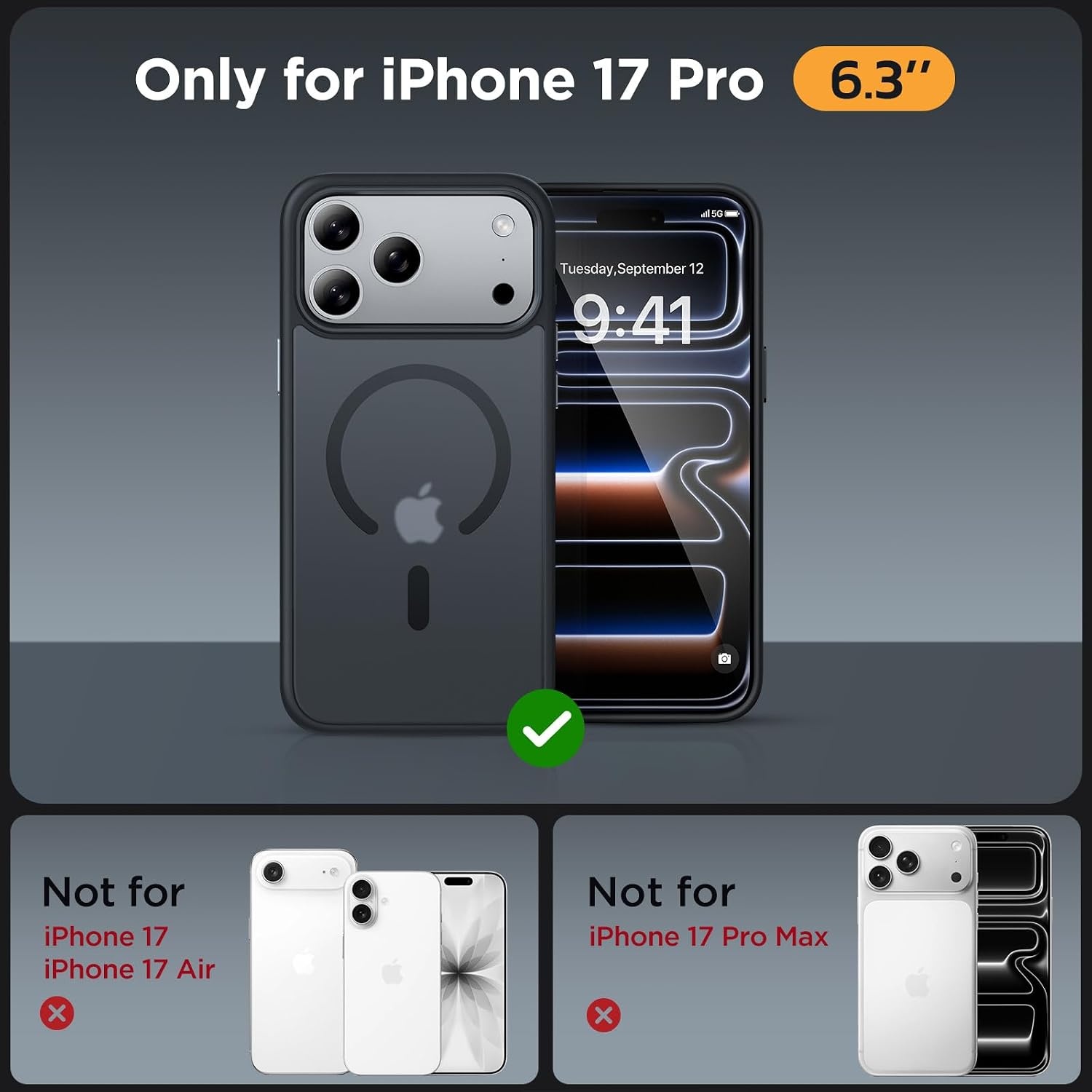 image:imageMiracase for iPhone 16 Pro Max Matte Series Case Magnetic LavenderBlackButton