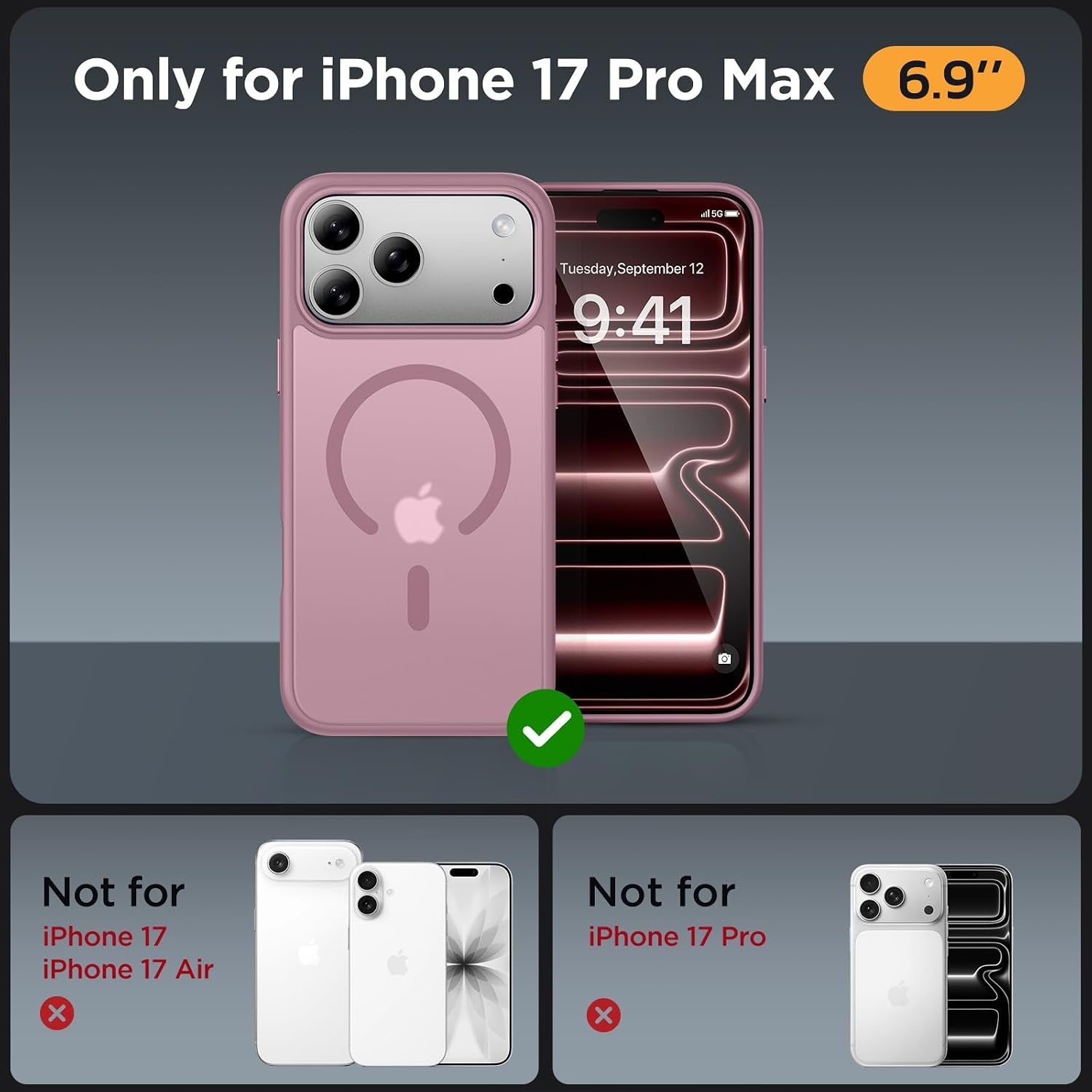 image:imageMiracase for iPhone 16 Pro Max Matte Series Case Magnetic LavenderBlackcurrant