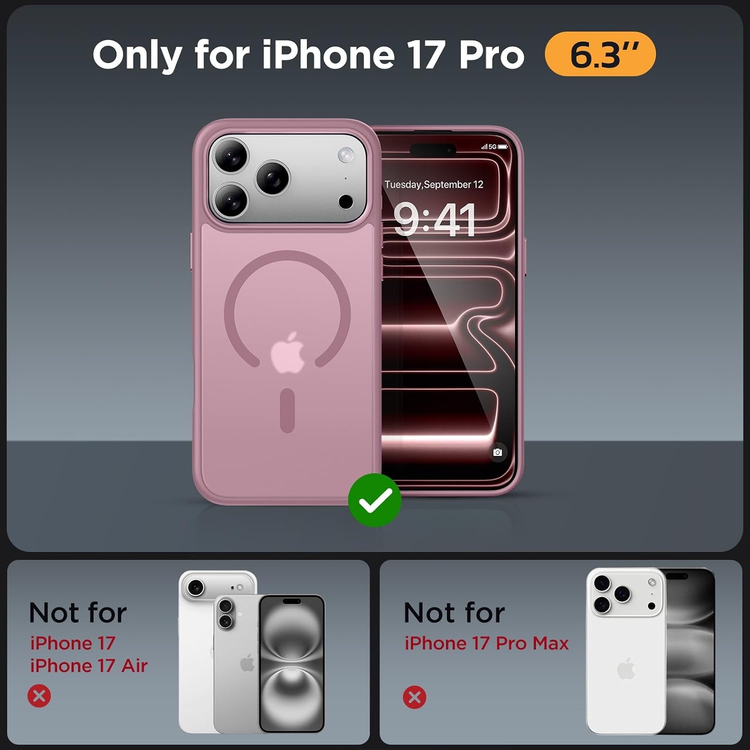 image:imageMiracase for iPhone 16 Pro Max Matte Series Case Magnetic LavenderBlackcurrant
